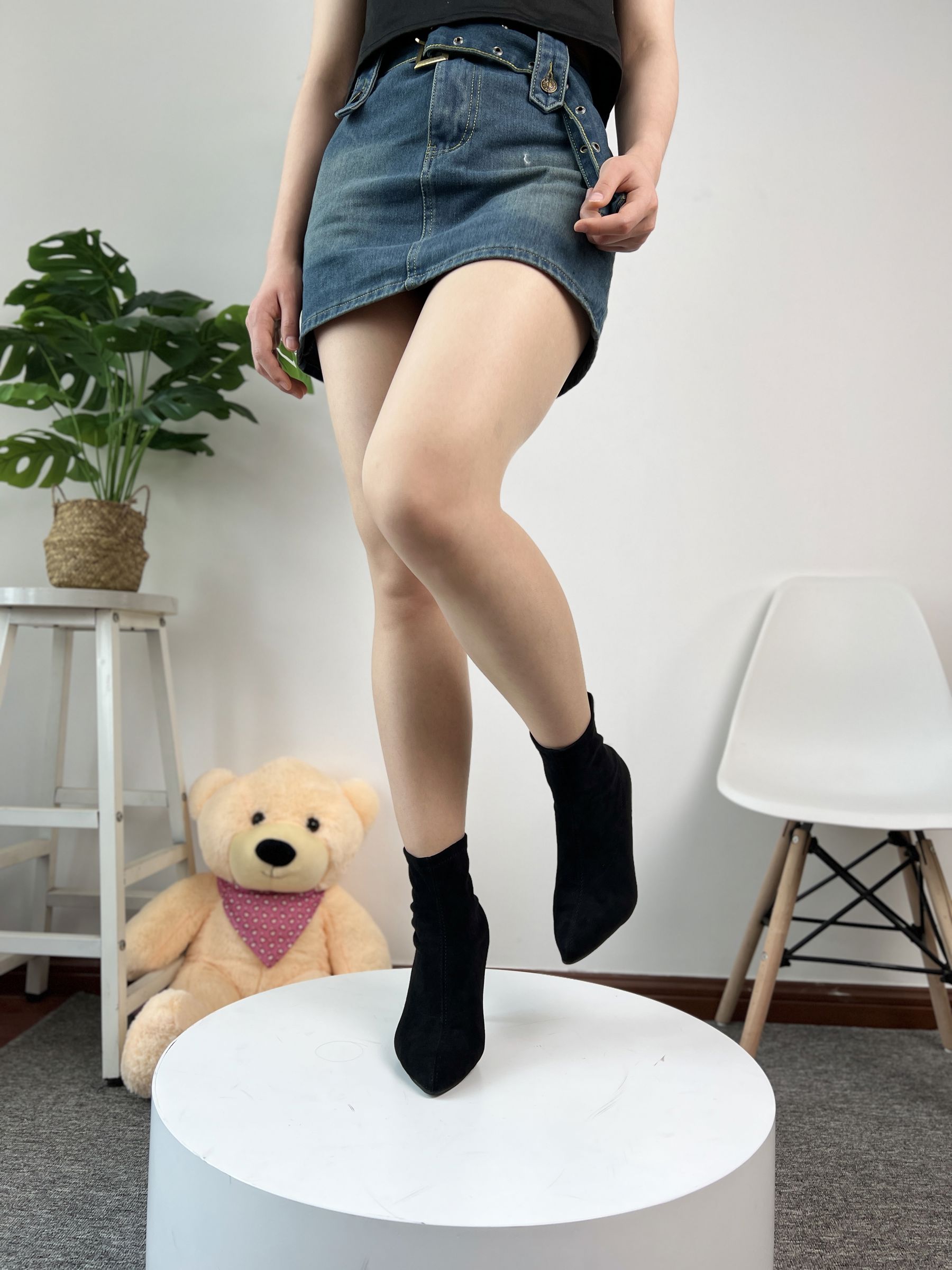 三禾摄影 No.075 牛仔裙 肉丝 短靴/(258P)