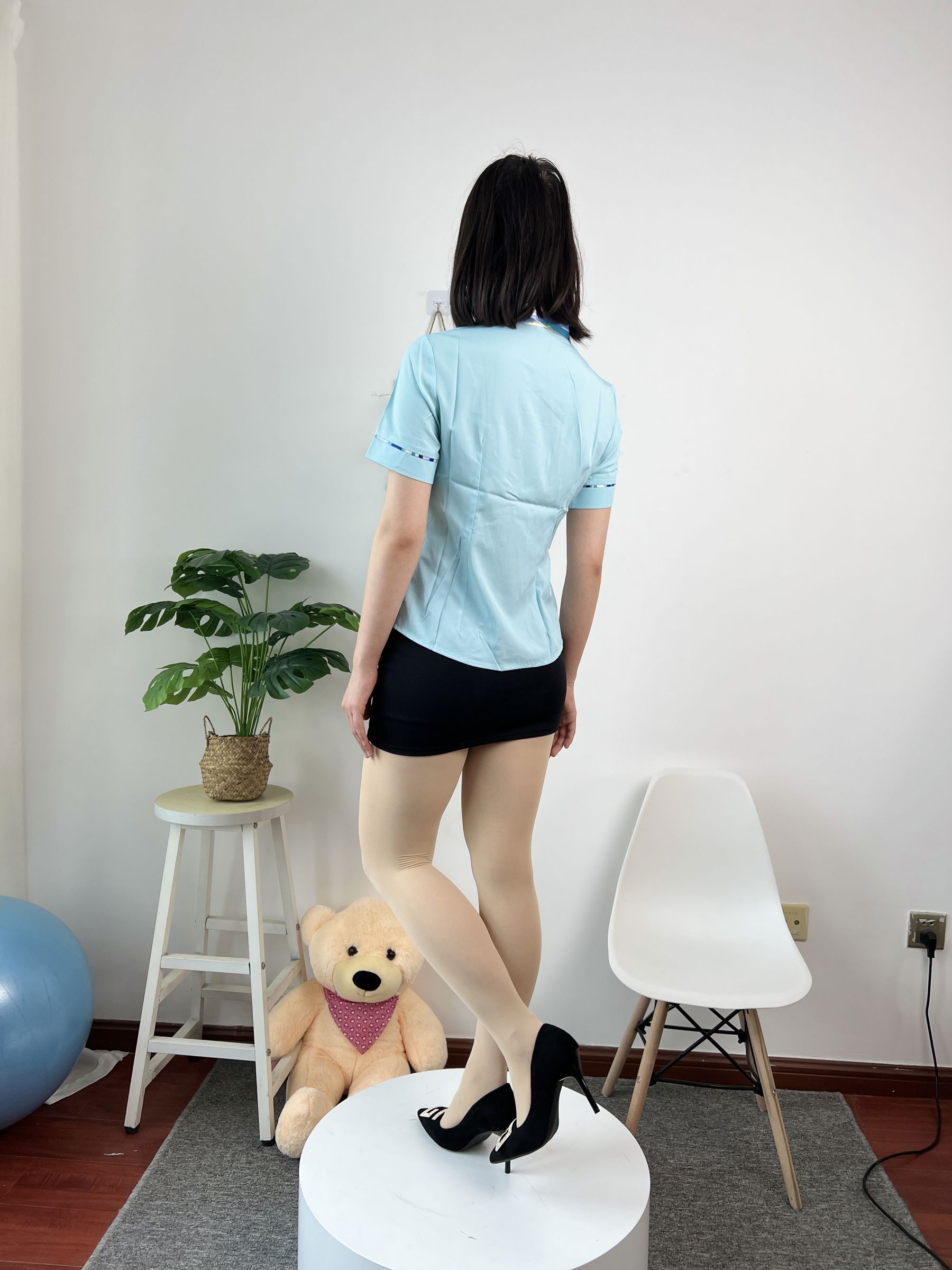 三禾摄影 No.076 空姐制服 肉丝高跟/(296P)