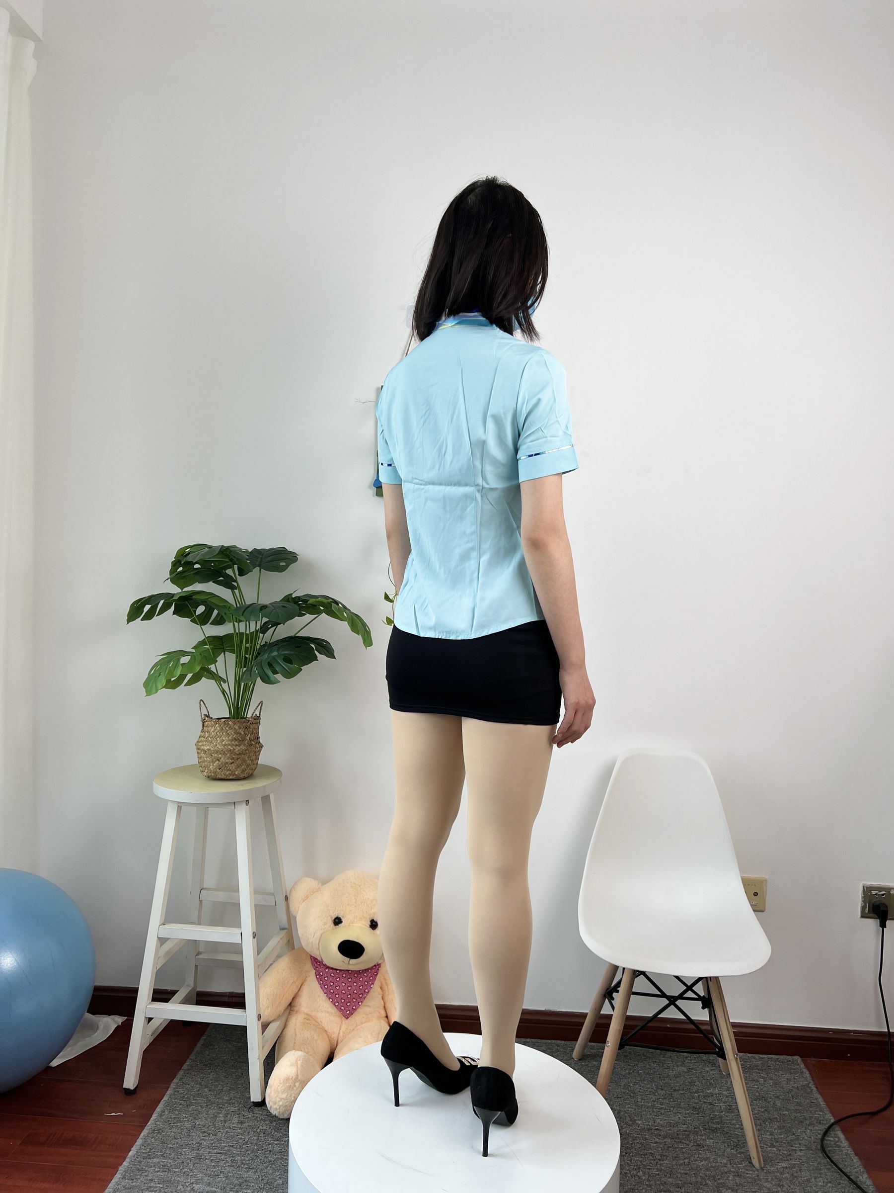 三禾摄影 No.076 空姐制服 肉丝高跟/(296P)
