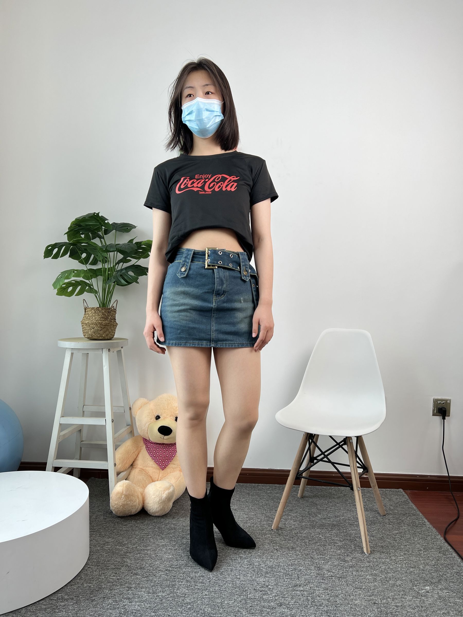 三禾摄影 No.075 牛仔裙 肉丝 短靴/(258P)
