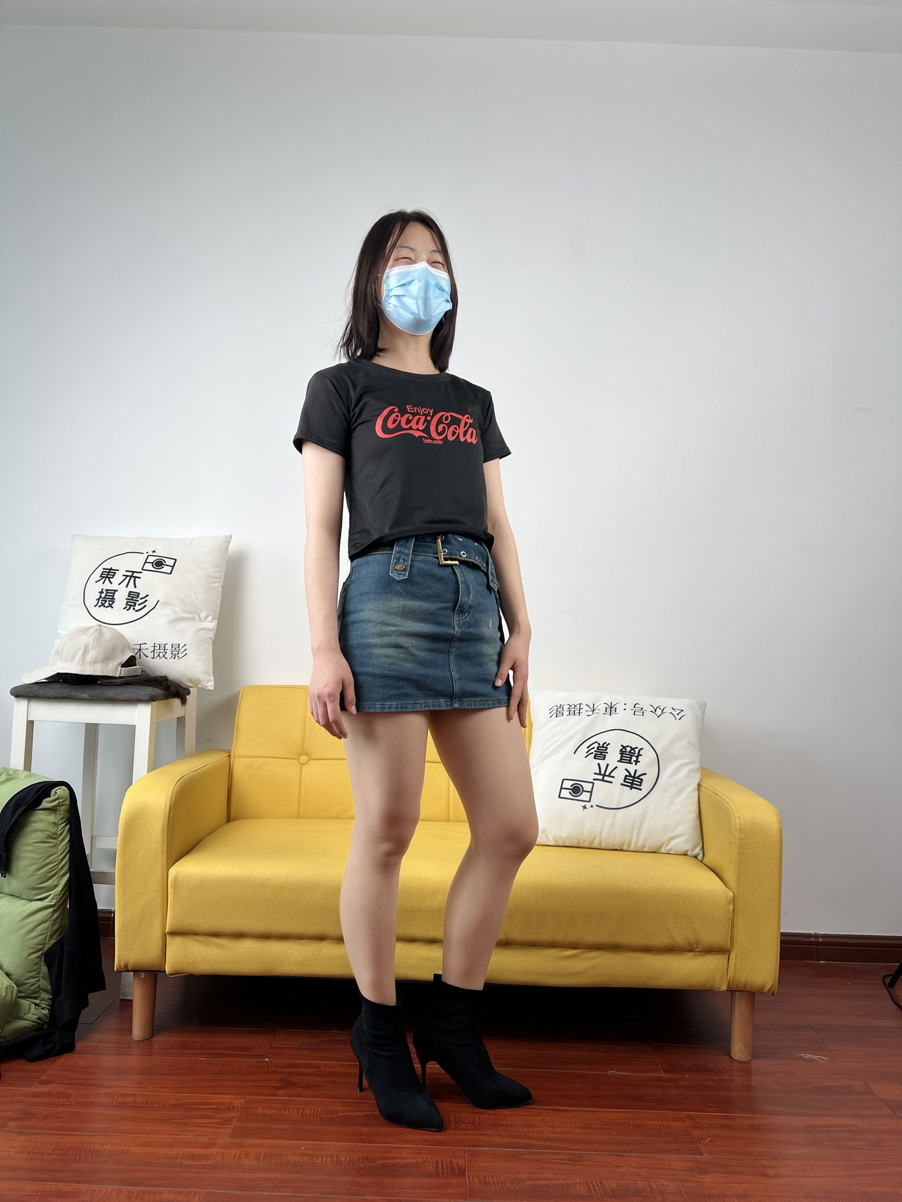 三禾摄影 No.075 牛仔裙 肉丝 短靴/(258P)