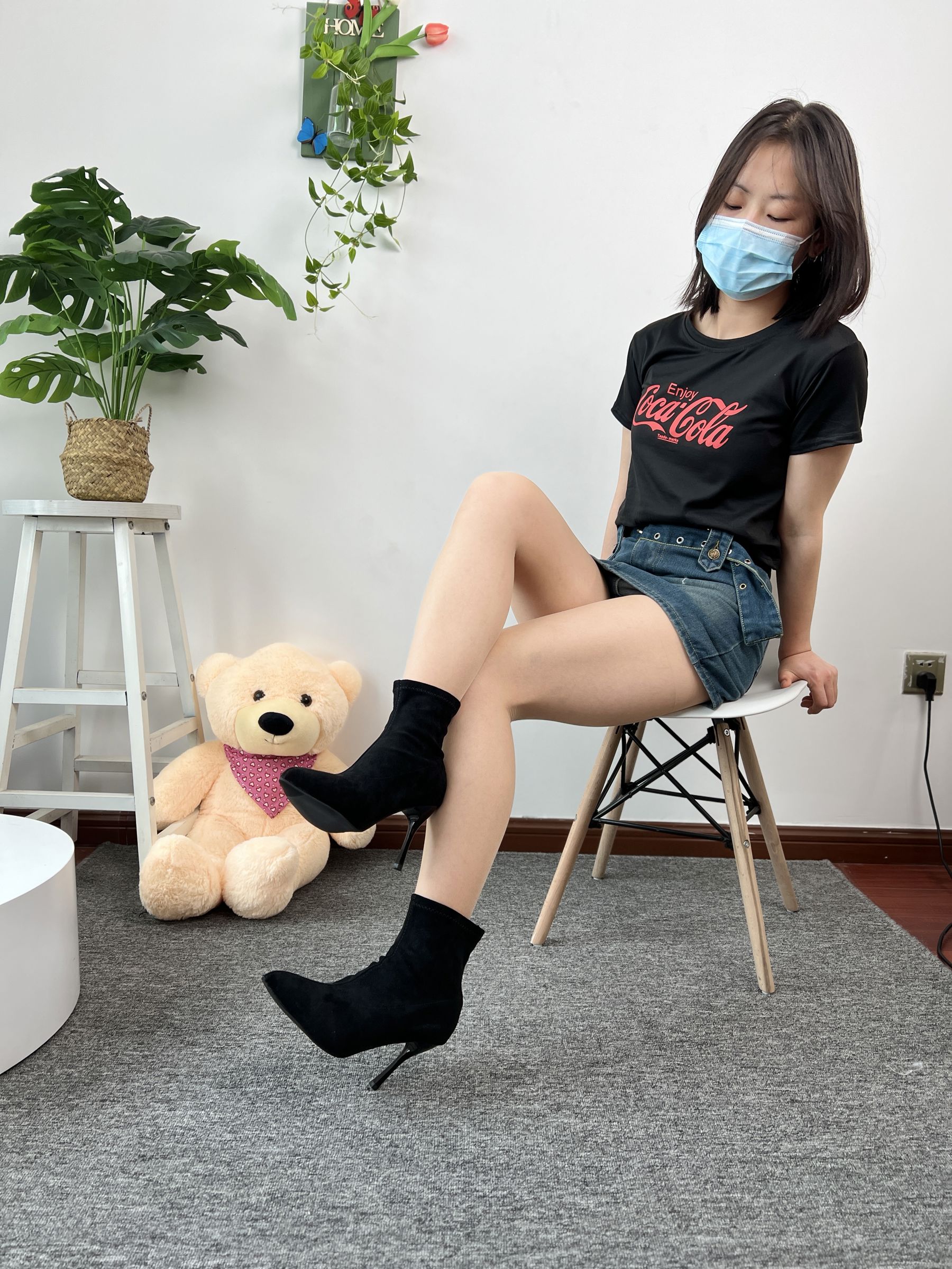 三禾摄影 No.075 牛仔裙 肉丝 短靴/(258P)