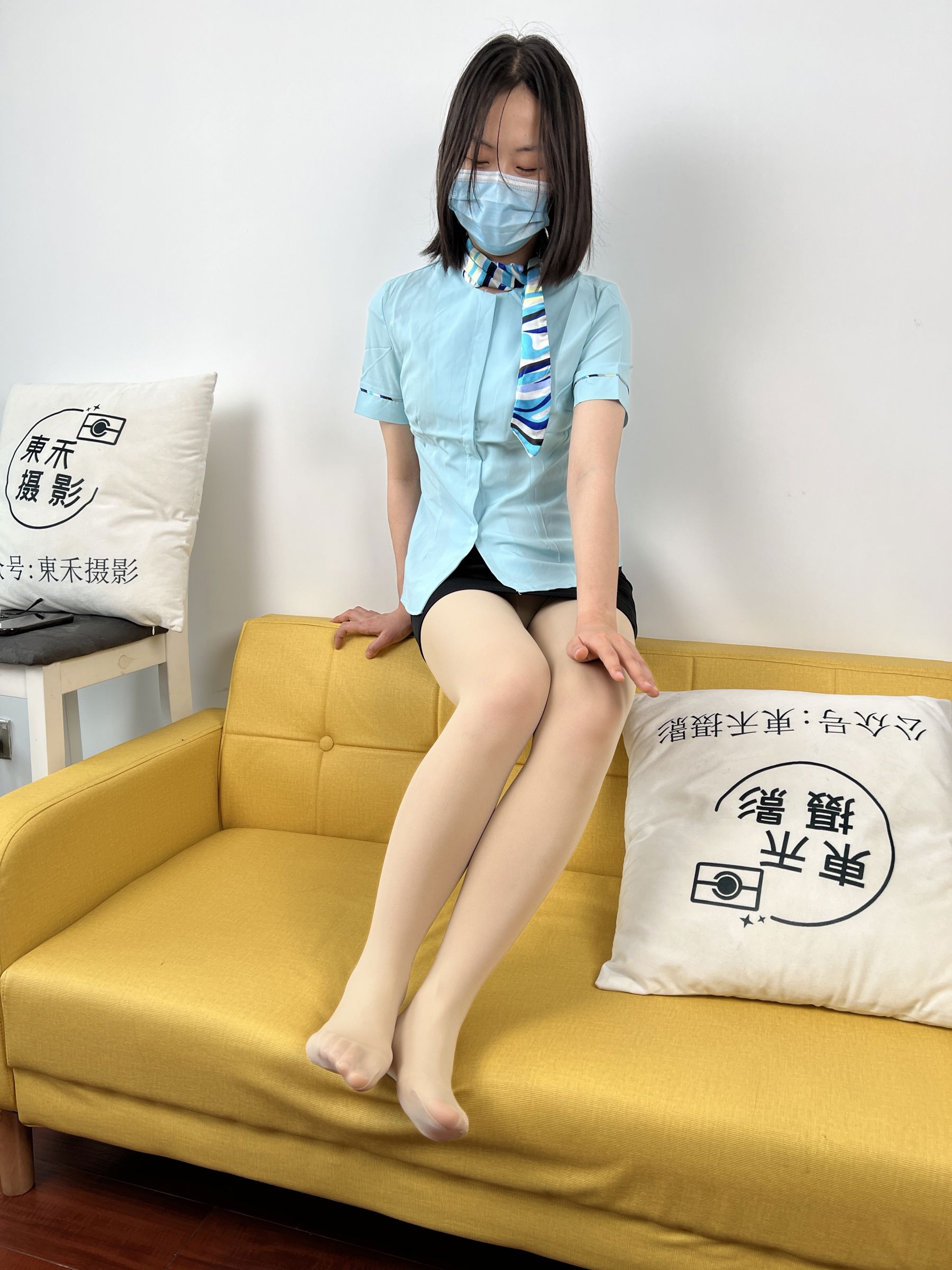 三禾摄影 No.076 空姐制服 肉丝高跟/(296P)