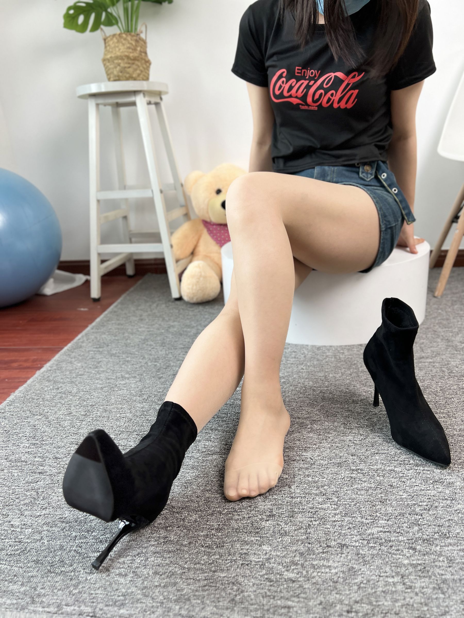 三禾摄影 No.075 牛仔裙 肉丝 短靴/(258P)
