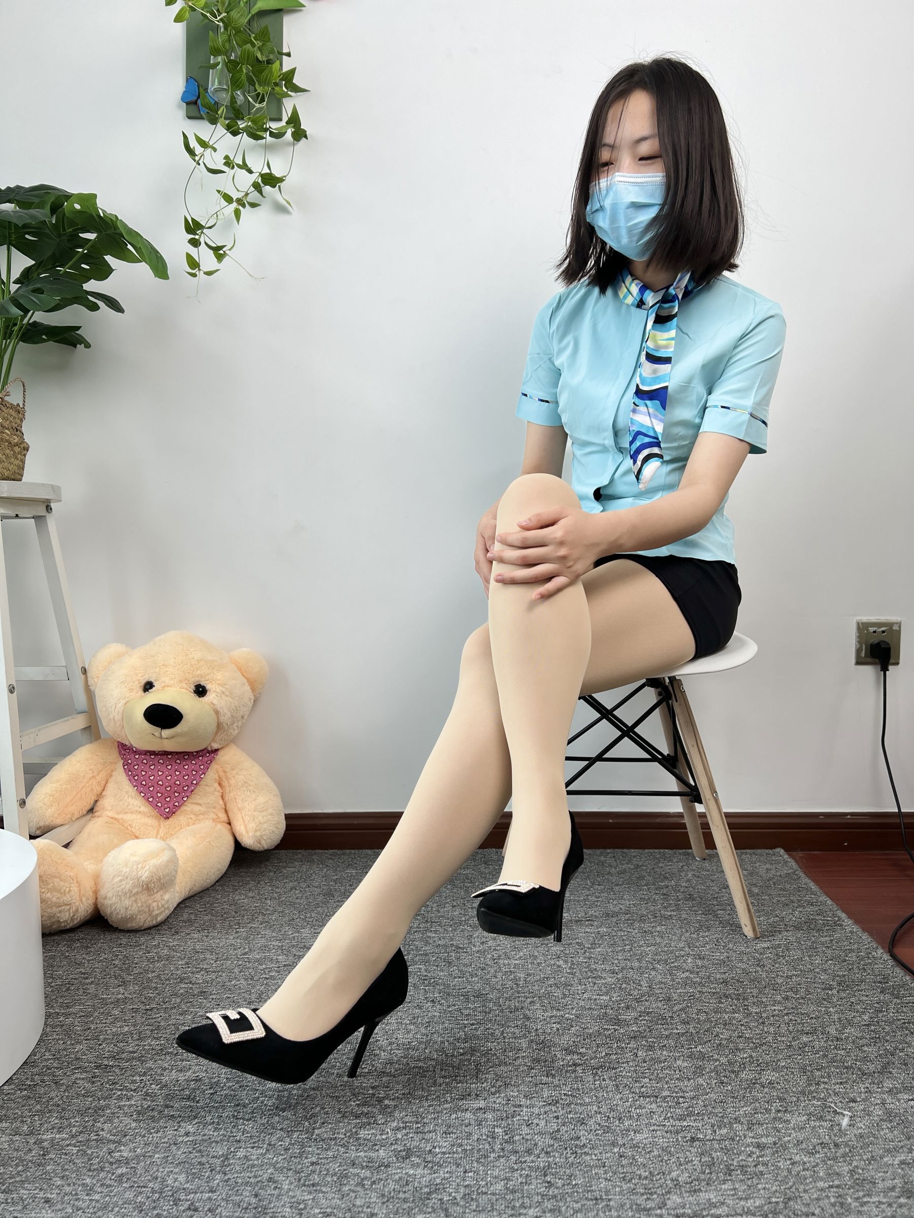三禾摄影 No.076 空姐制服 肉丝高跟/(296P)