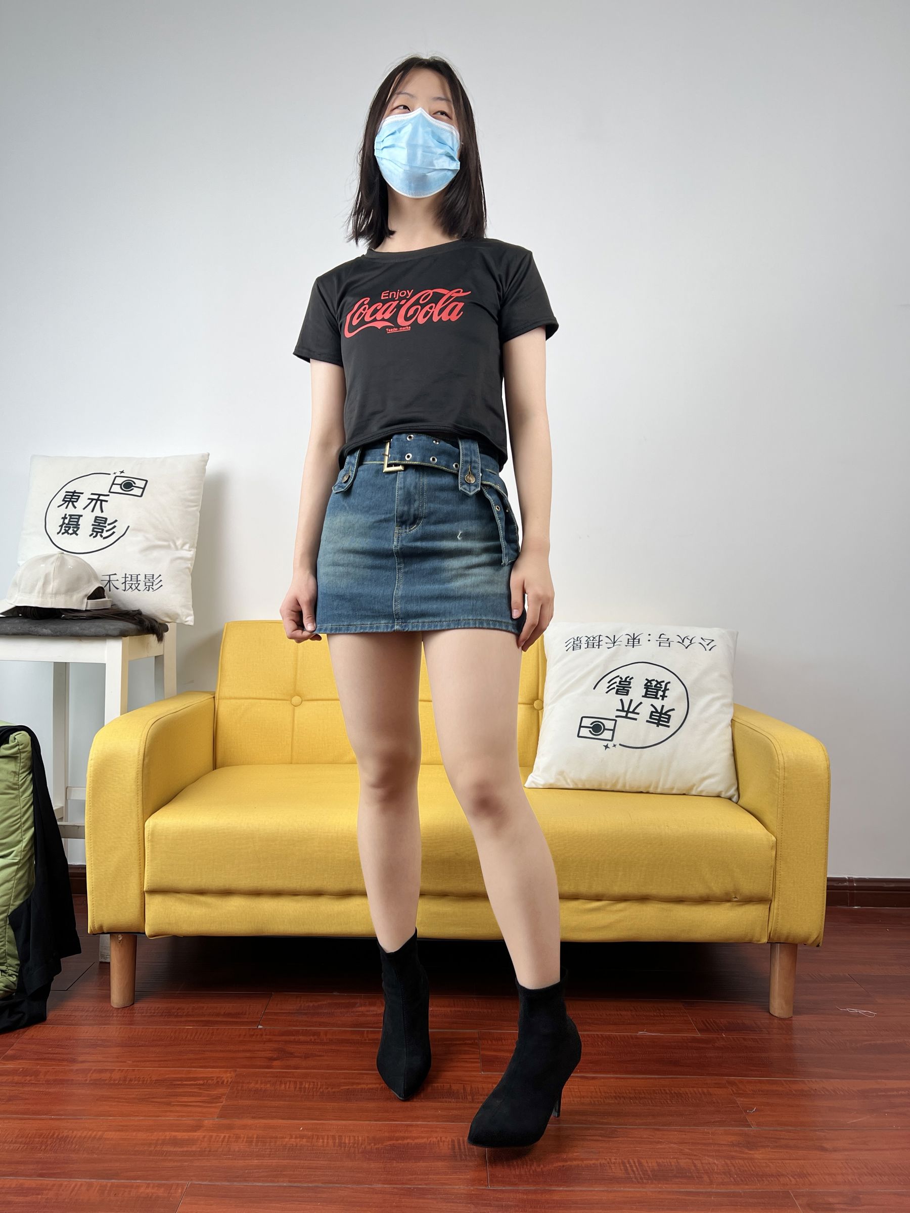 三禾摄影 No.075 牛仔裙 肉丝 短靴/(258P)