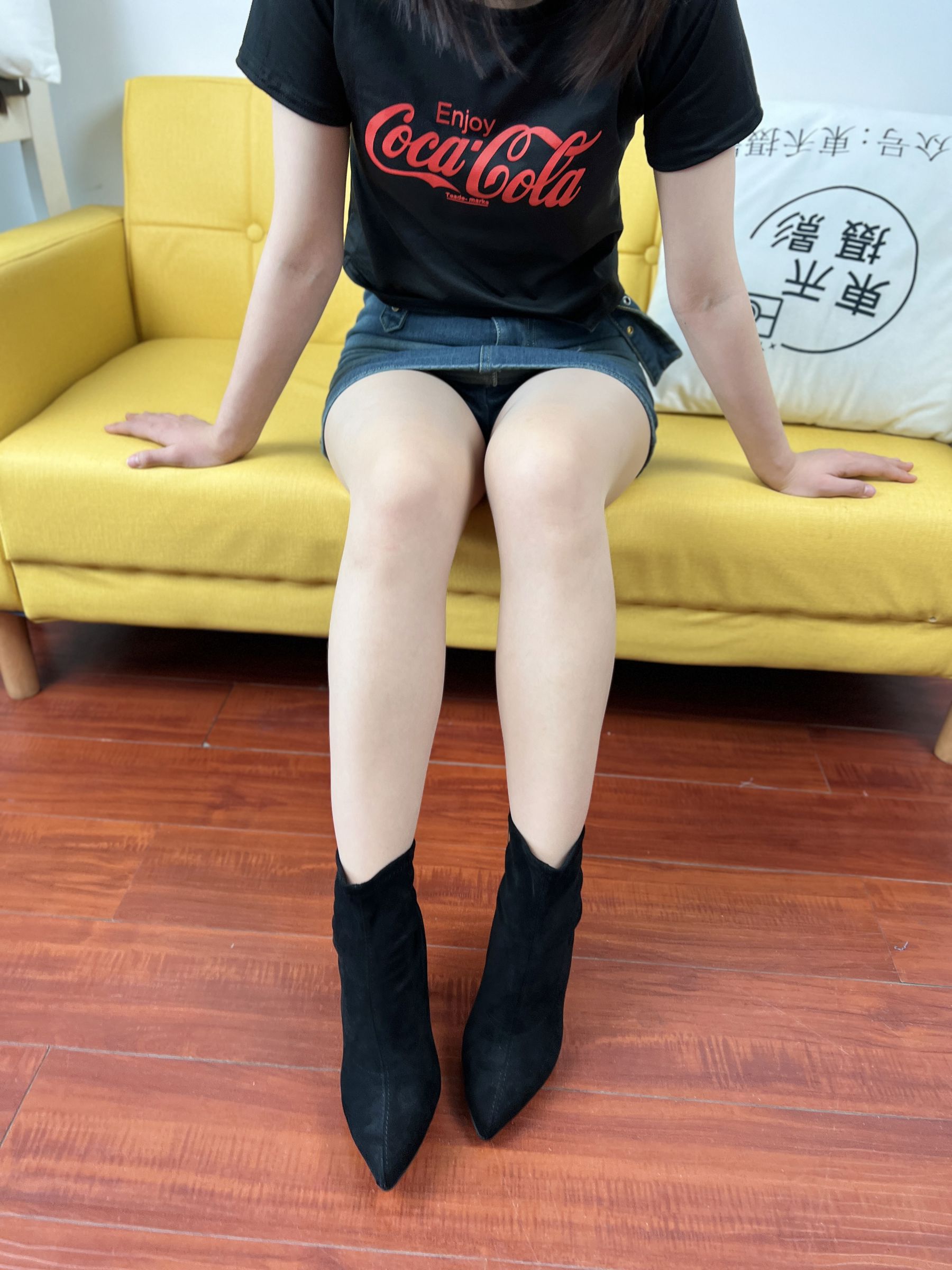 三禾摄影 No.075 牛仔裙 肉丝 短靴/(258P)