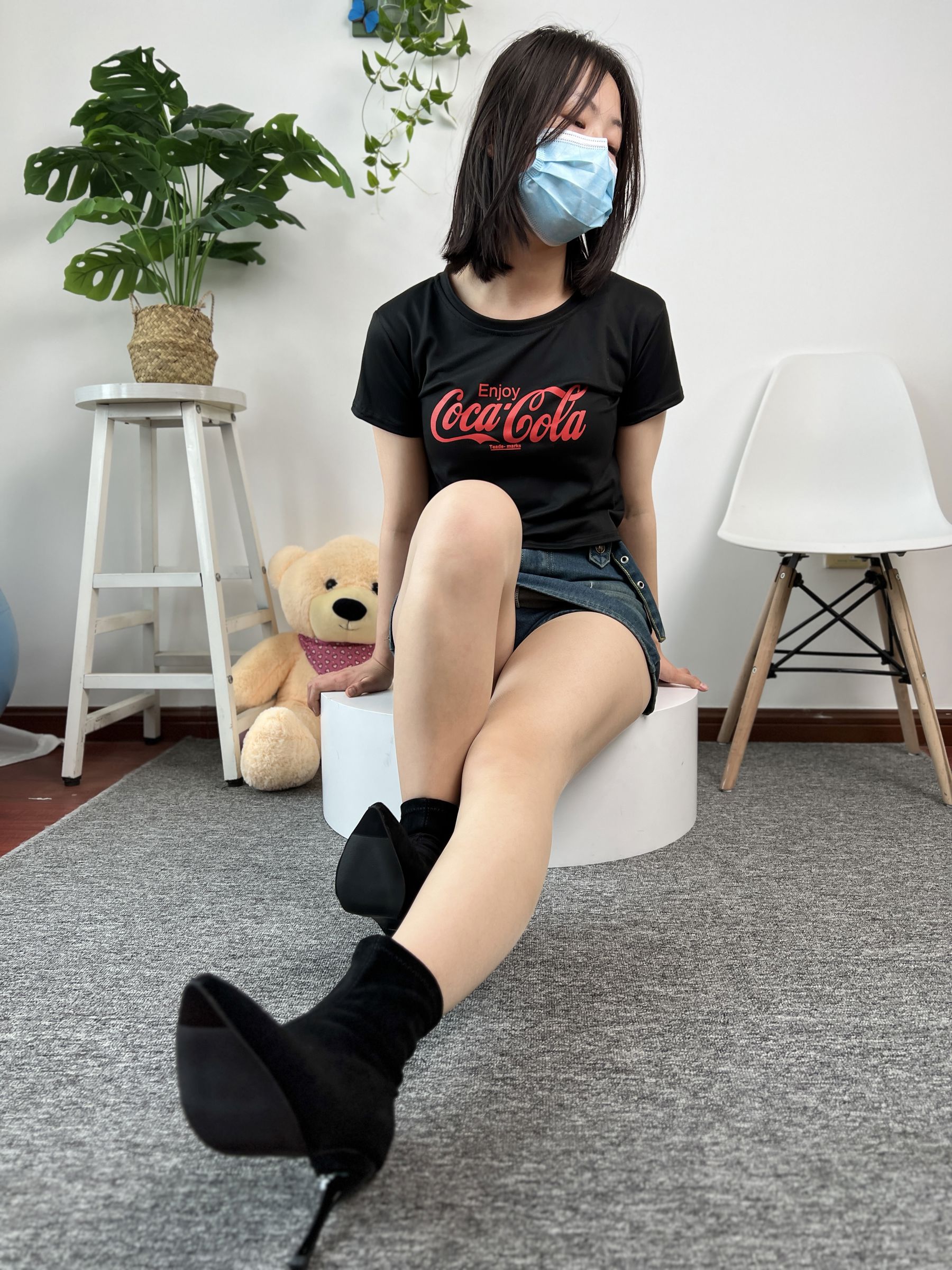 三禾摄影 No.075 牛仔裙 肉丝 短靴/(258P)