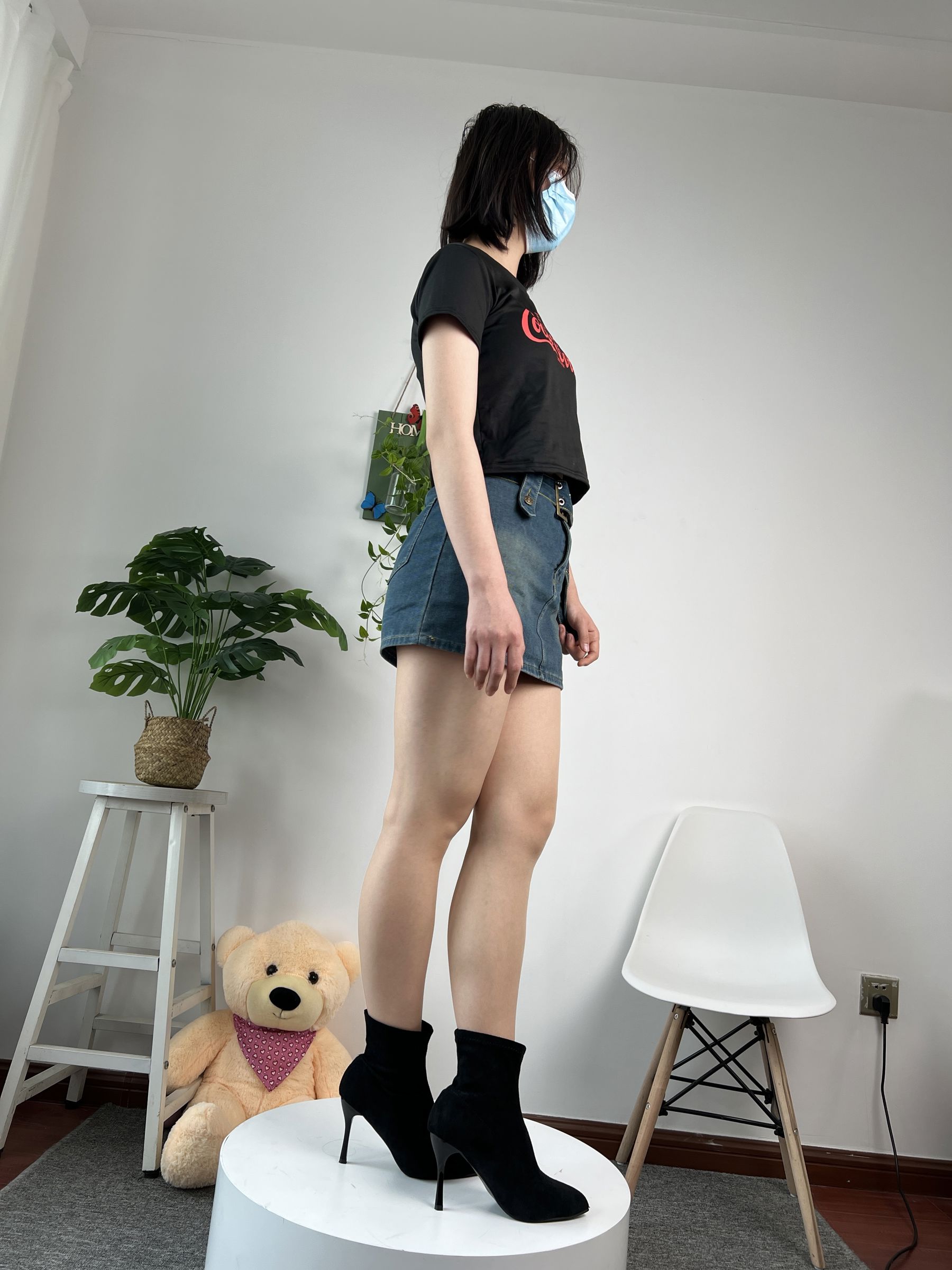 三禾摄影 No.075 牛仔裙 肉丝 短靴/(258P)