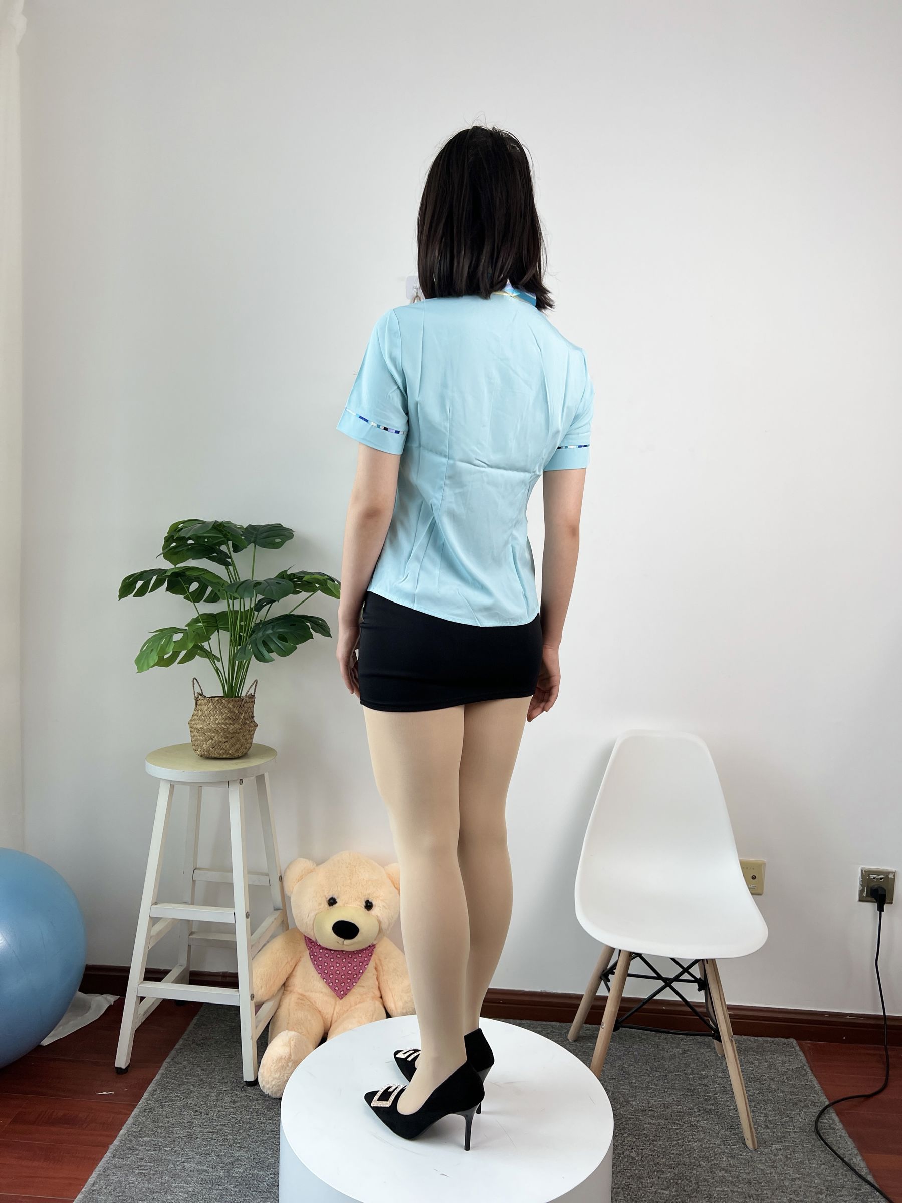 三禾摄影 No.076 空姐制服 肉丝高跟/(296P)