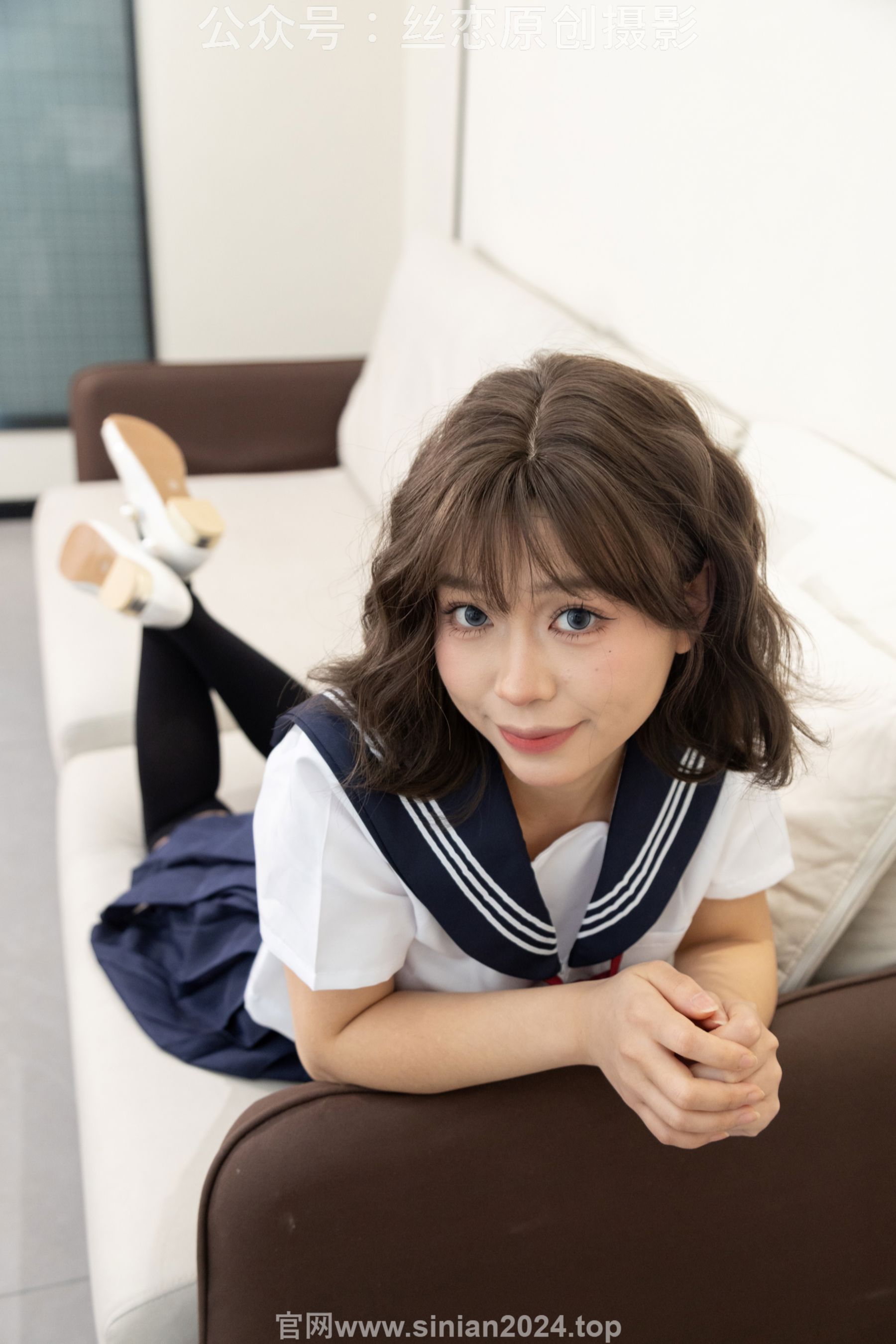 丝恋摄影 No.003 泡芙-厚黑丝 小皮鞋 水手服/(166P)