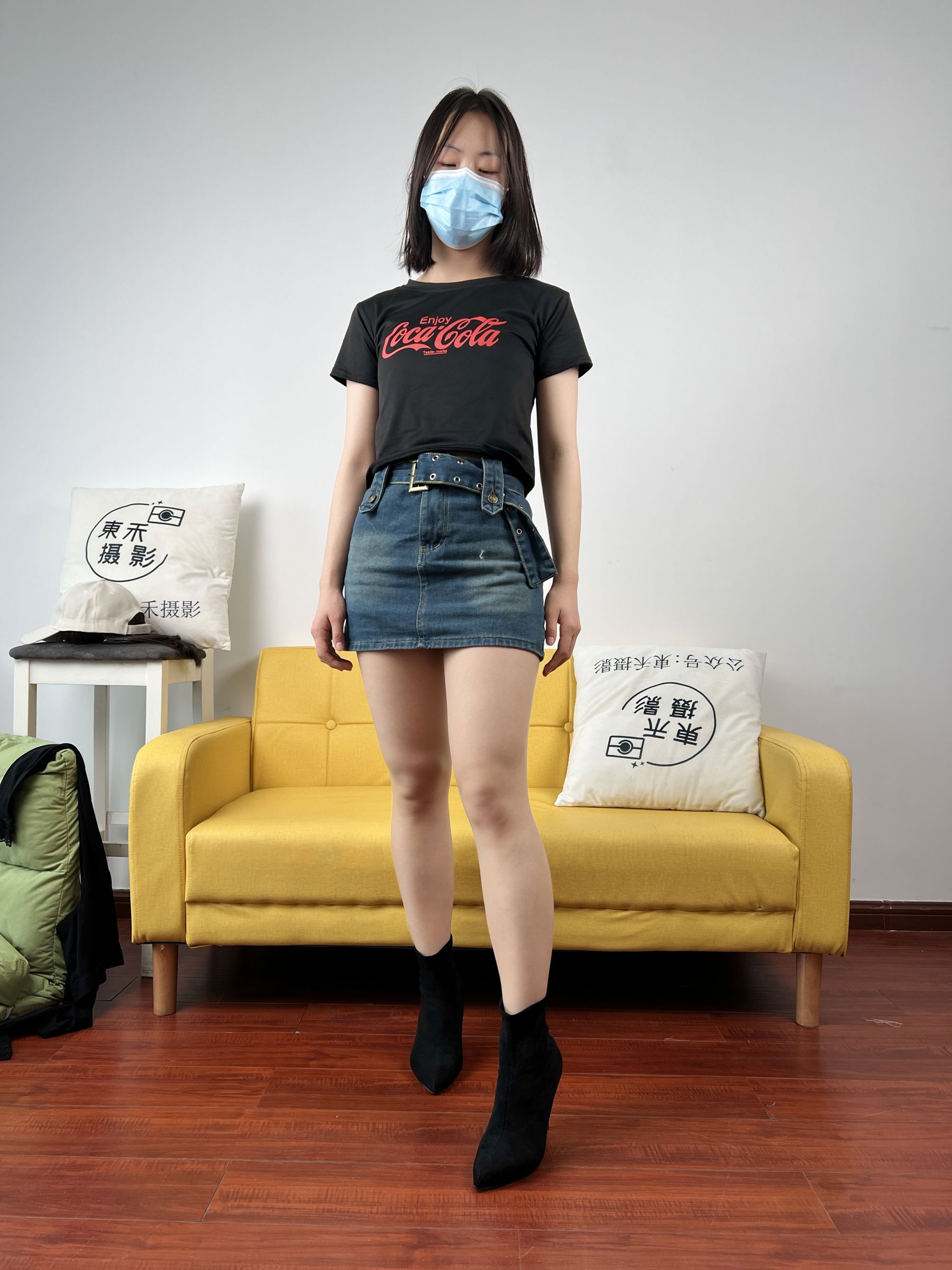 三禾摄影 No.075 牛仔裙 肉丝 短靴/(258P)