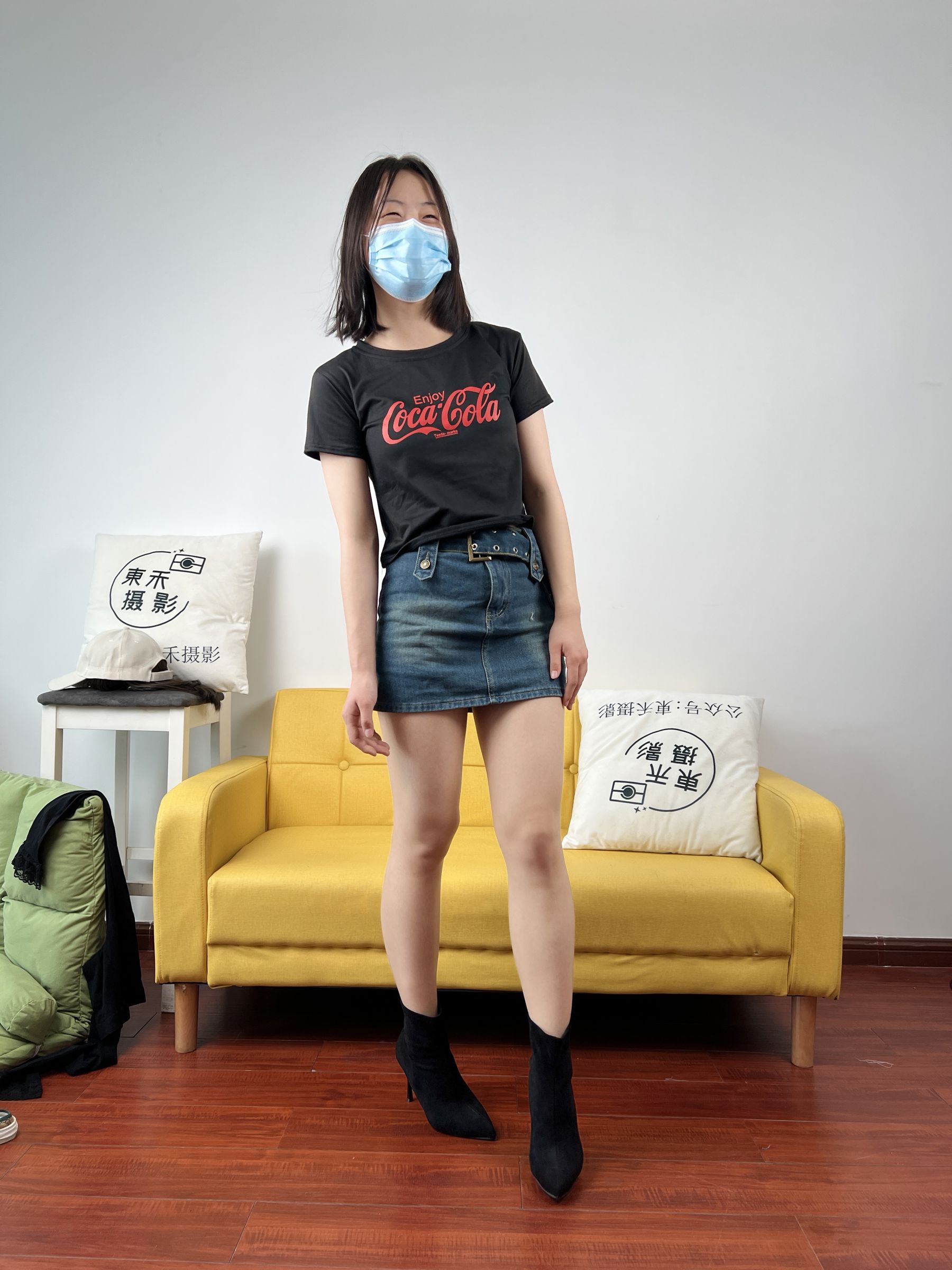 三禾摄影 No.075 牛仔裙 肉丝 短靴/(258P)