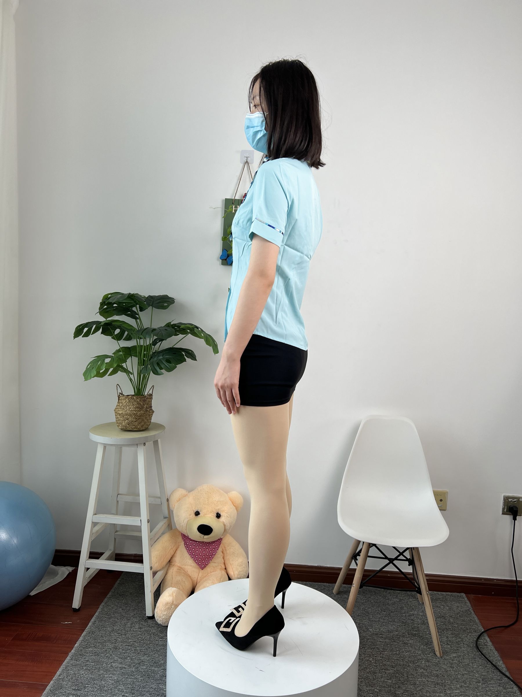 三禾摄影 No.076 空姐制服 肉丝高跟/(296P)