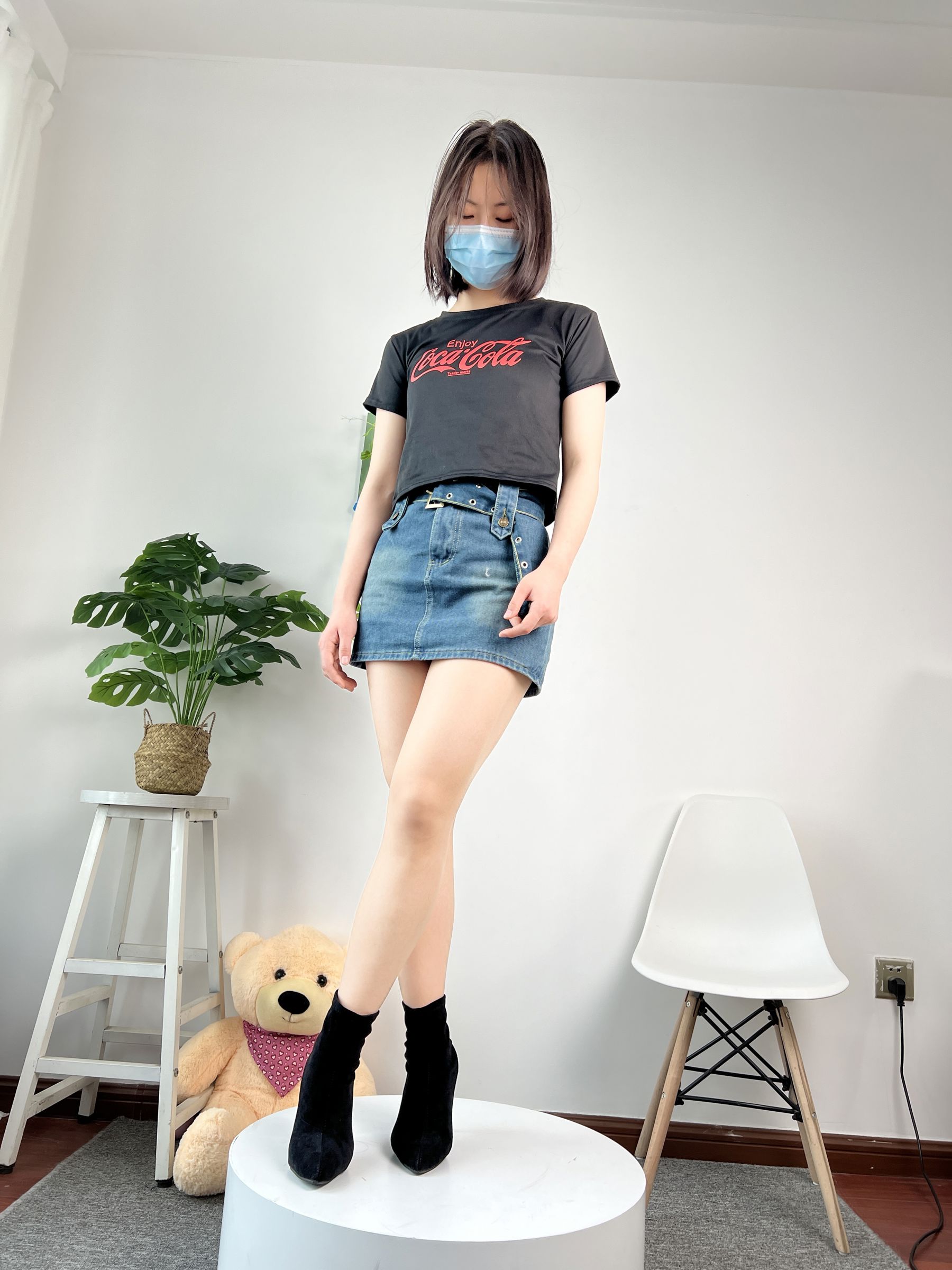 三禾摄影 No.075 牛仔裙 肉丝 短靴/(258P)