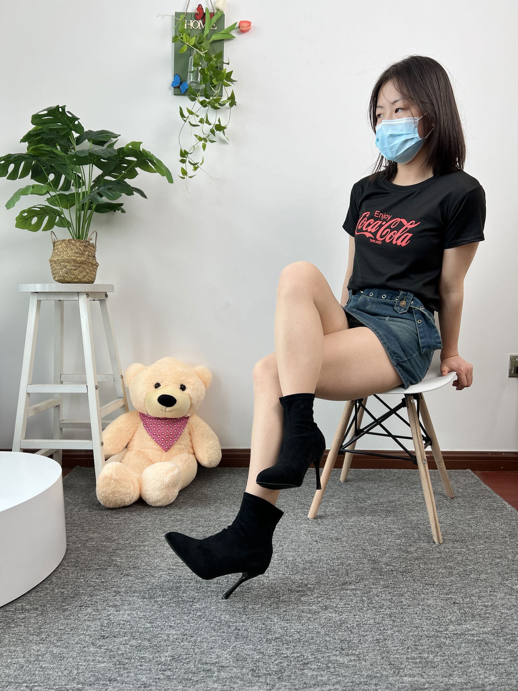 三禾摄影 No.075 牛仔裙 肉丝 短靴/(258P)