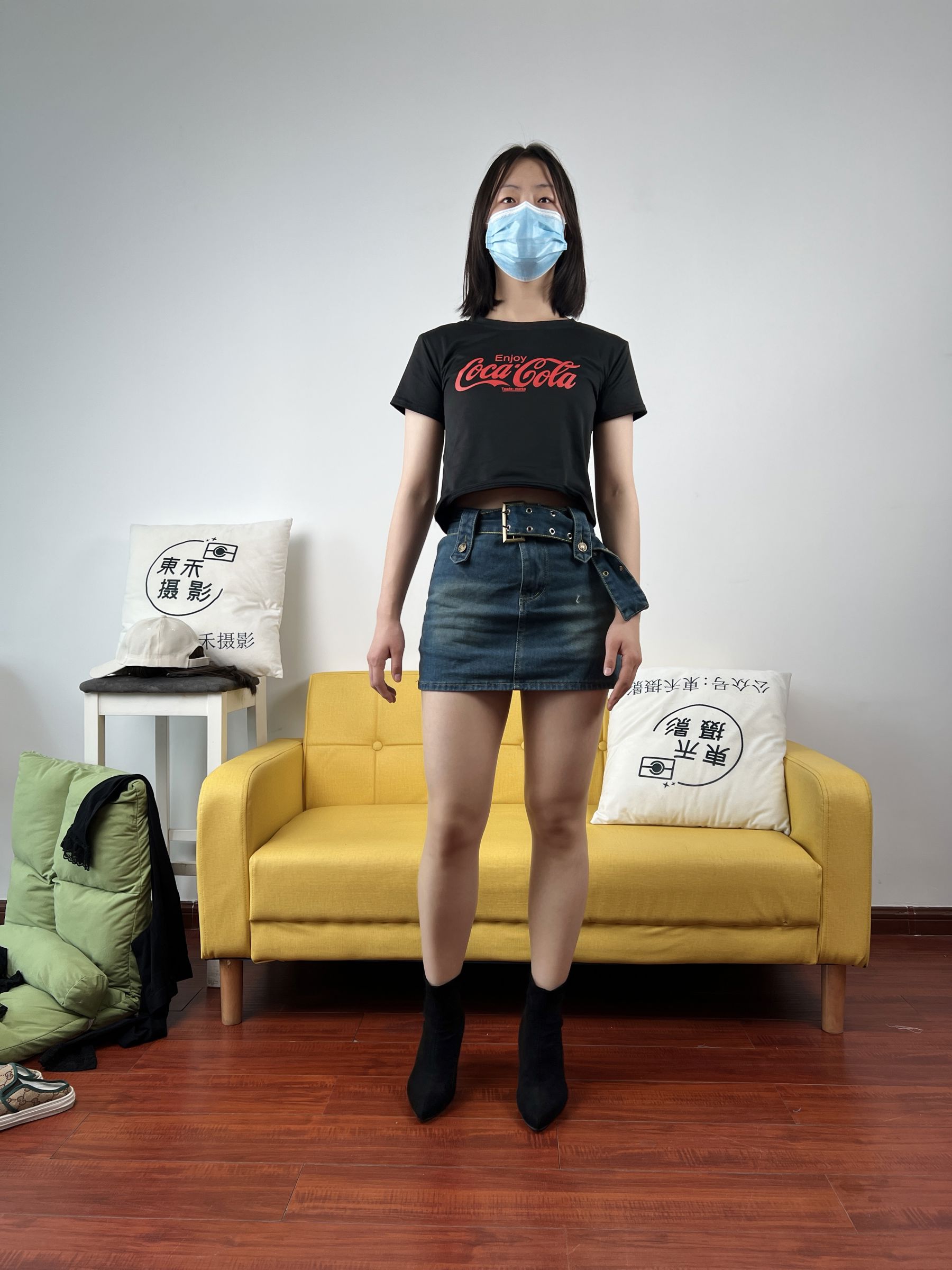 三禾摄影 No.075 牛仔裙 肉丝 短靴/(258P)