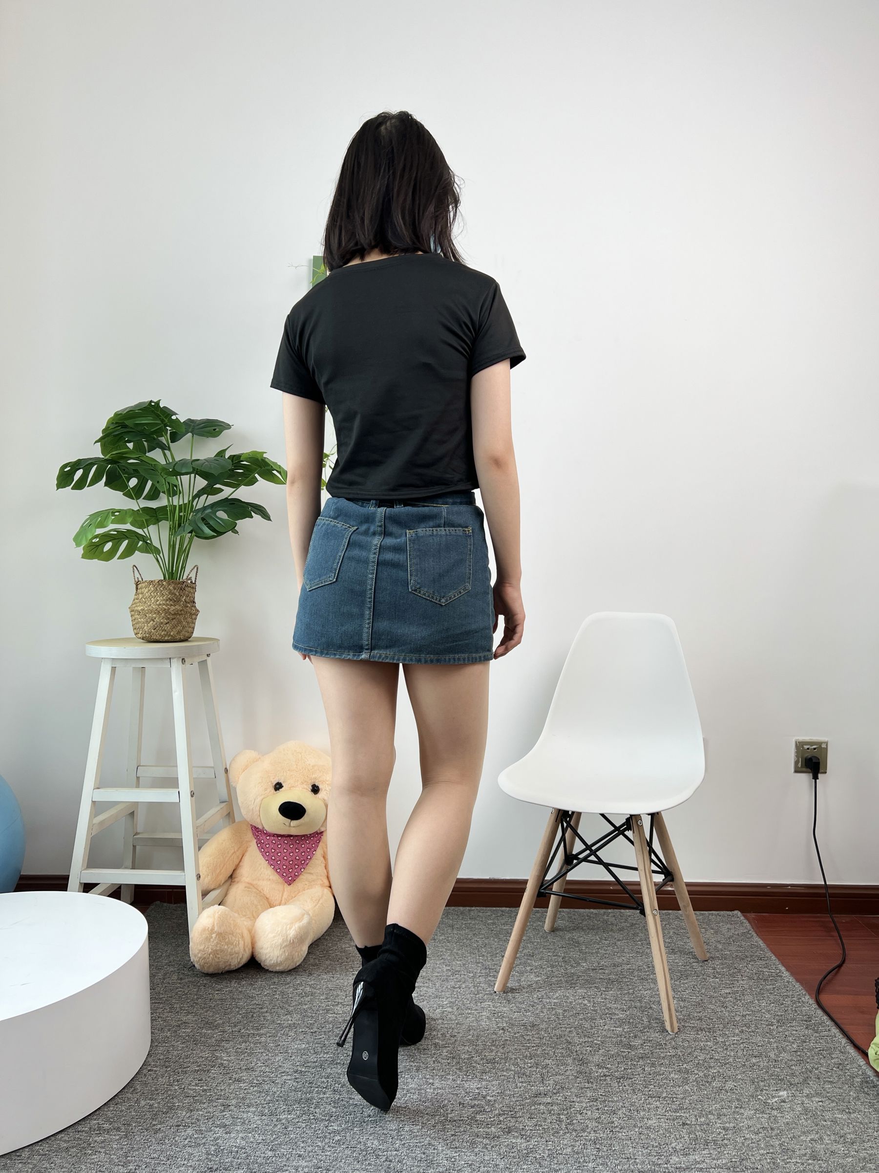 三禾摄影 No.075 牛仔裙 肉丝 短靴/(258P)
