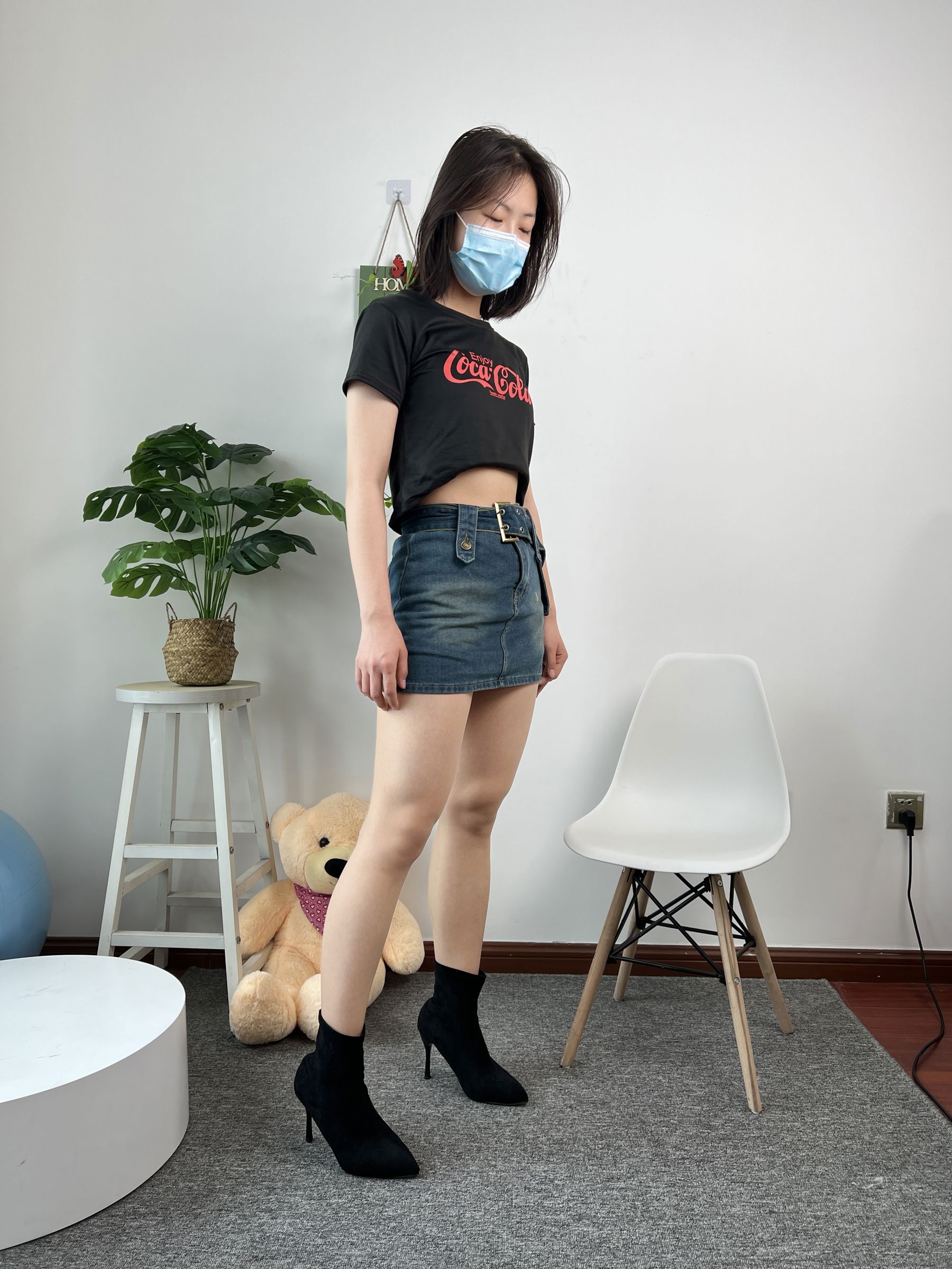 三禾摄影 No.075 牛仔裙 肉丝 短靴/(258P)