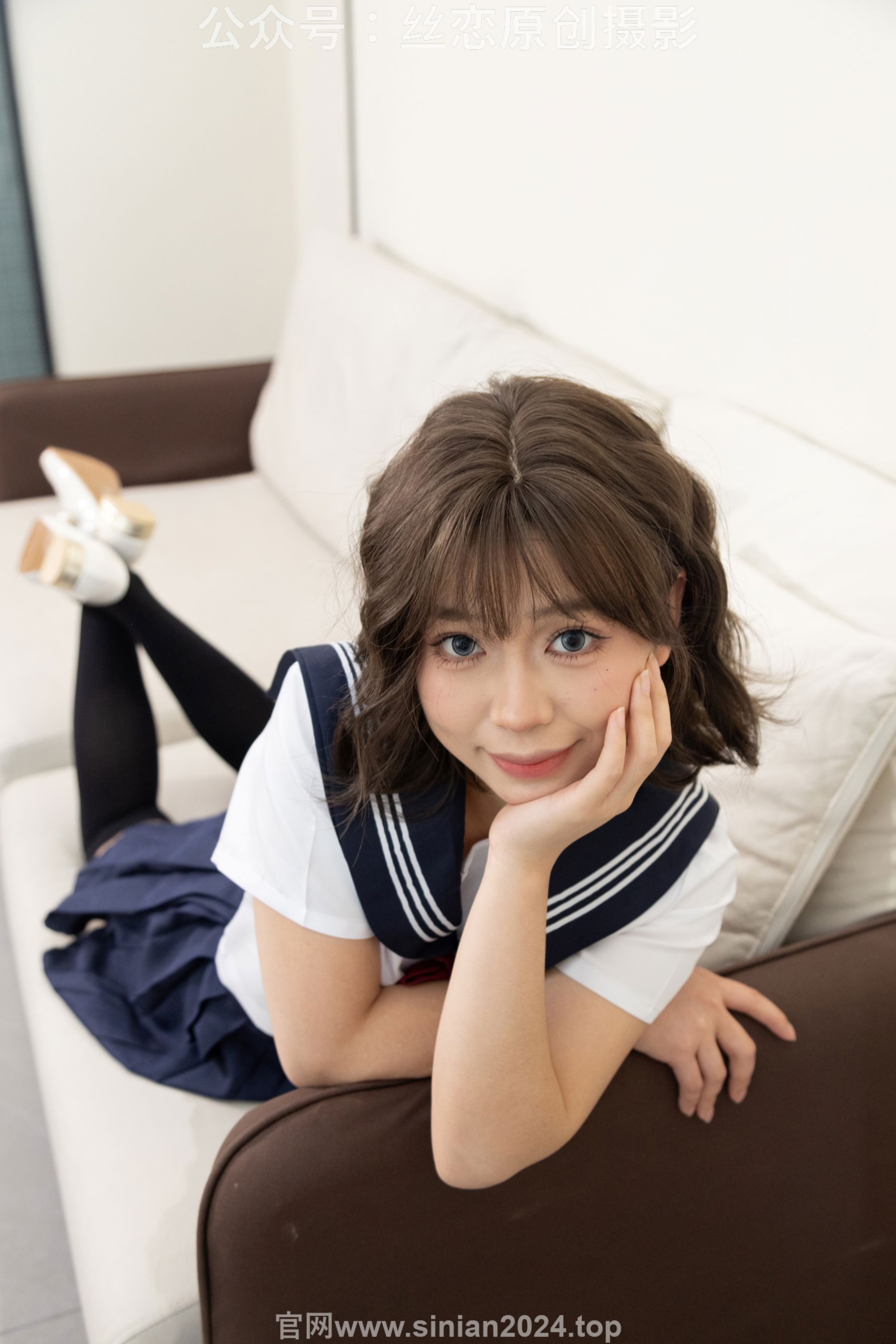 丝恋摄影 No.003 泡芙-厚黑丝 小皮鞋 水手服/(166P)