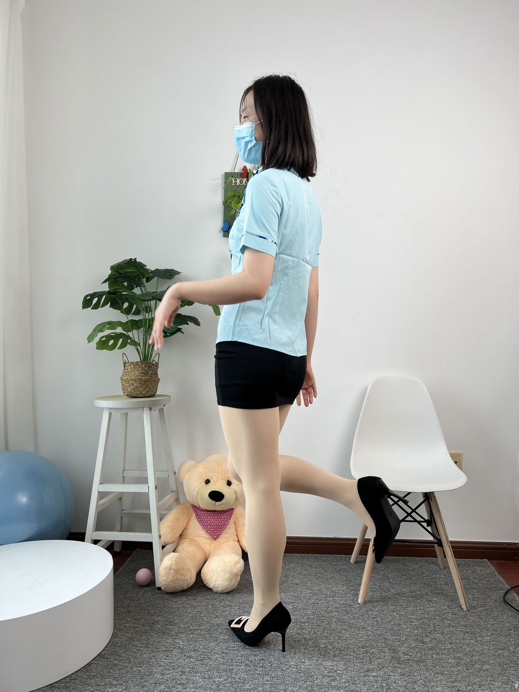 三禾摄影 No.076 空姐制服 肉丝高跟/(296P)