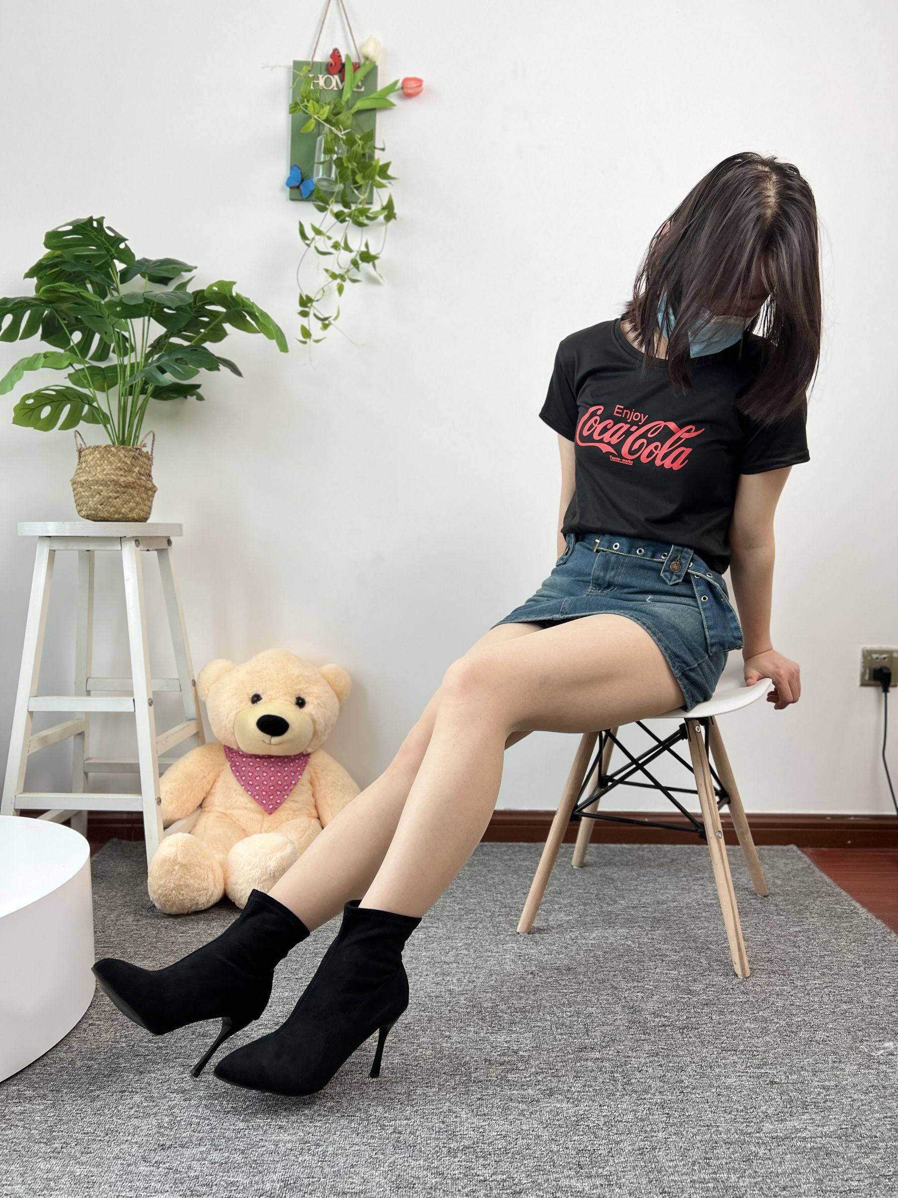 三禾摄影 No.075 牛仔裙 肉丝 短靴/(258P)