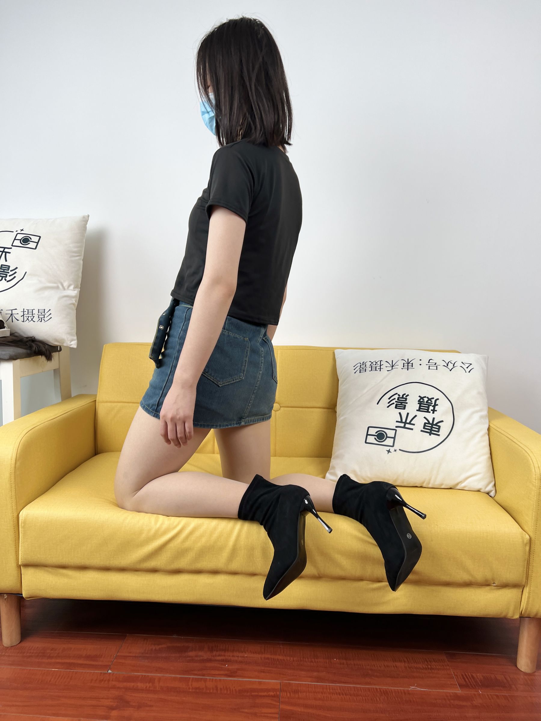 三禾摄影 No.075 牛仔裙 肉丝 短靴/(258P)