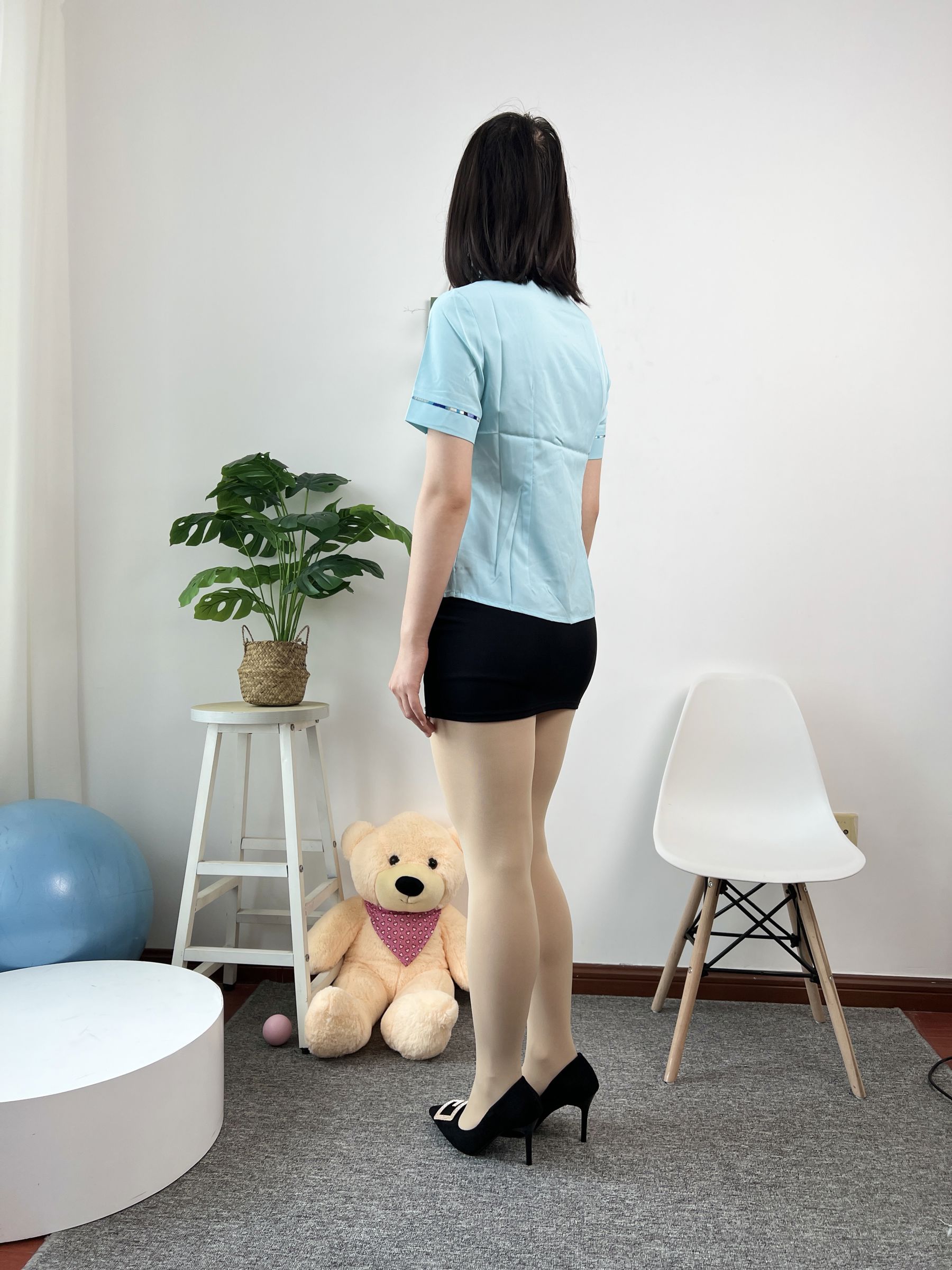 三禾摄影 No.076 空姐制服 肉丝高跟/(296P)