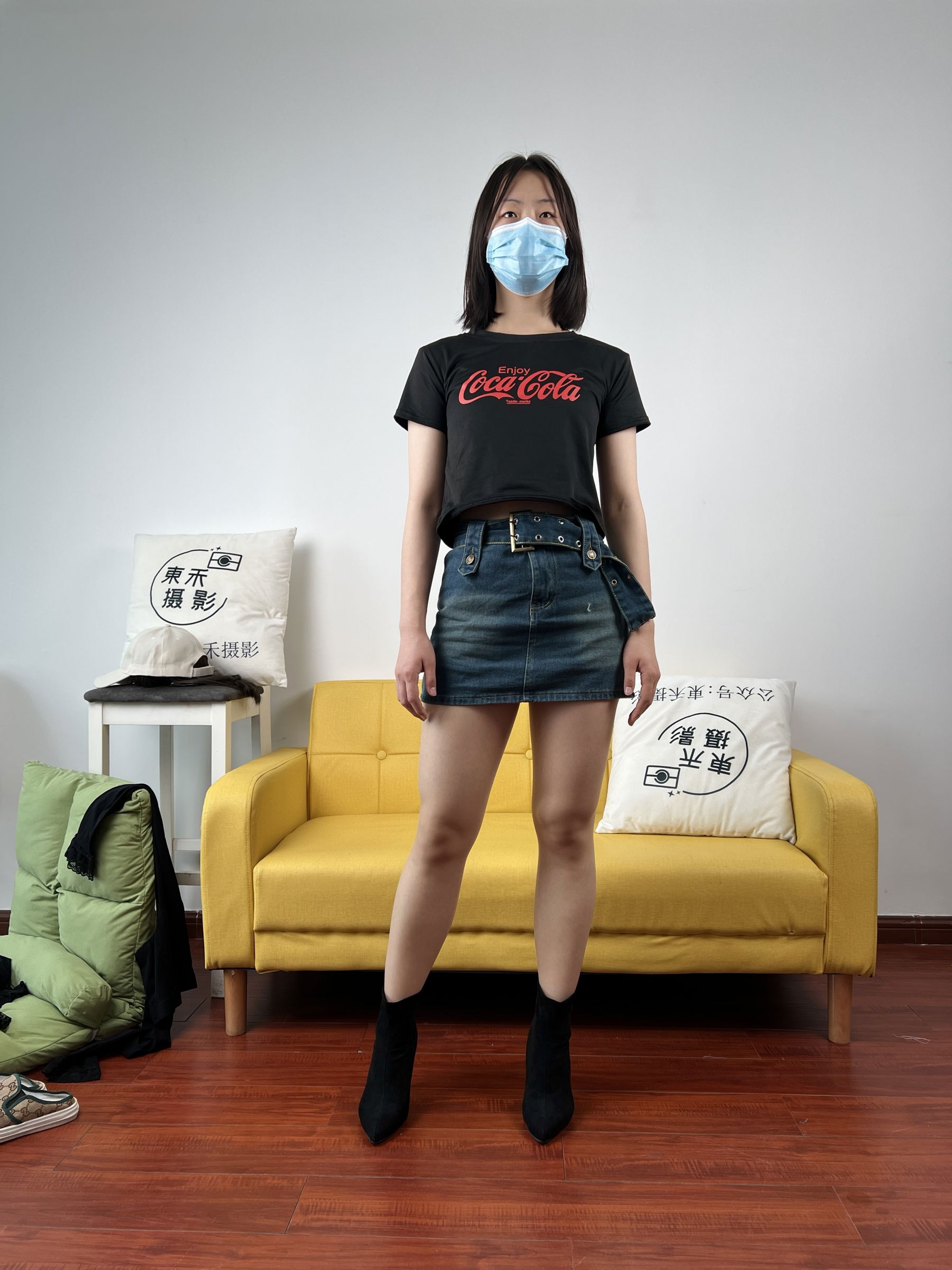 三禾摄影 No.075 牛仔裙 肉丝 短靴/(258P)
