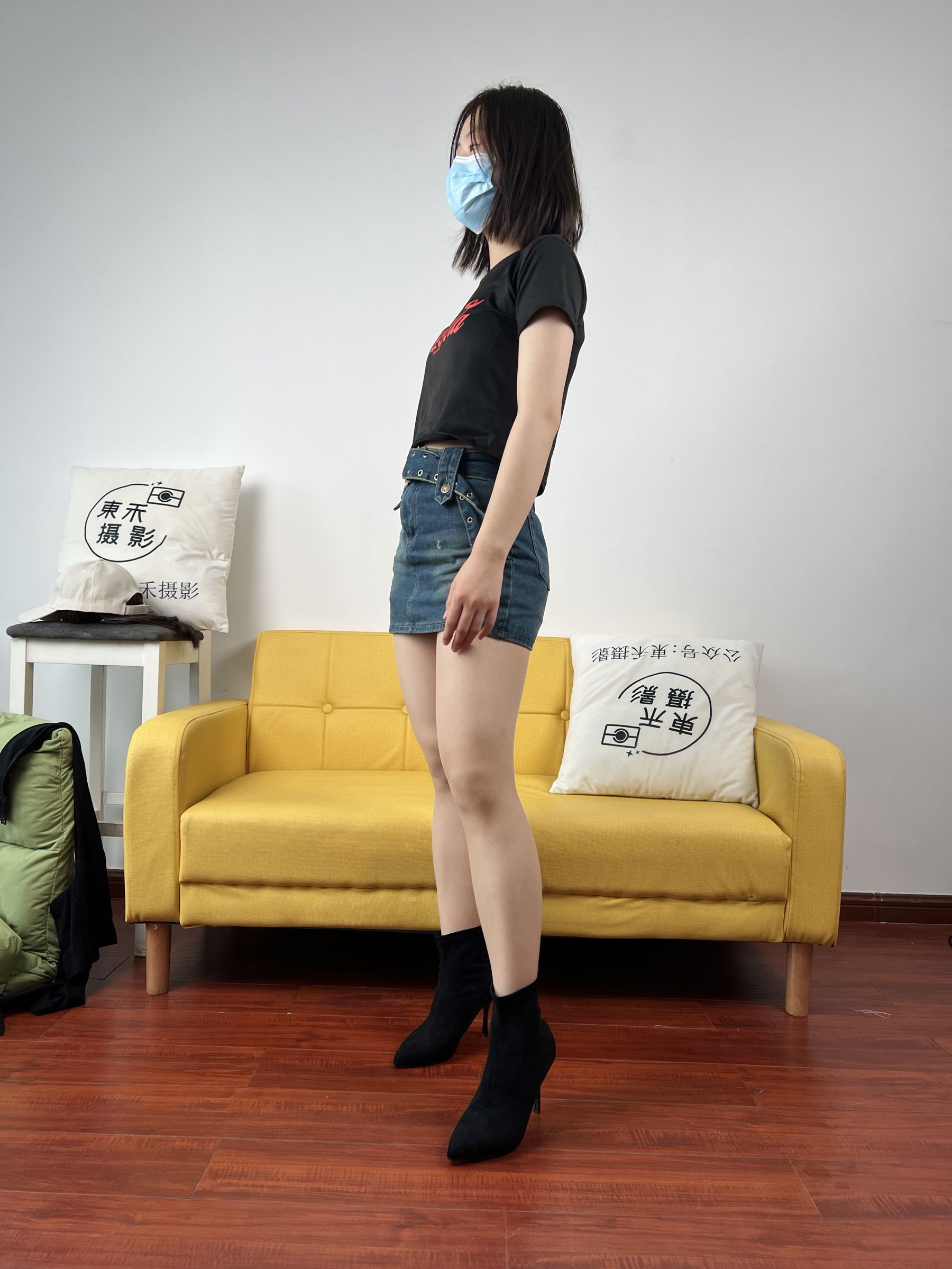 三禾摄影 No.075 牛仔裙 肉丝 短靴/(258P)