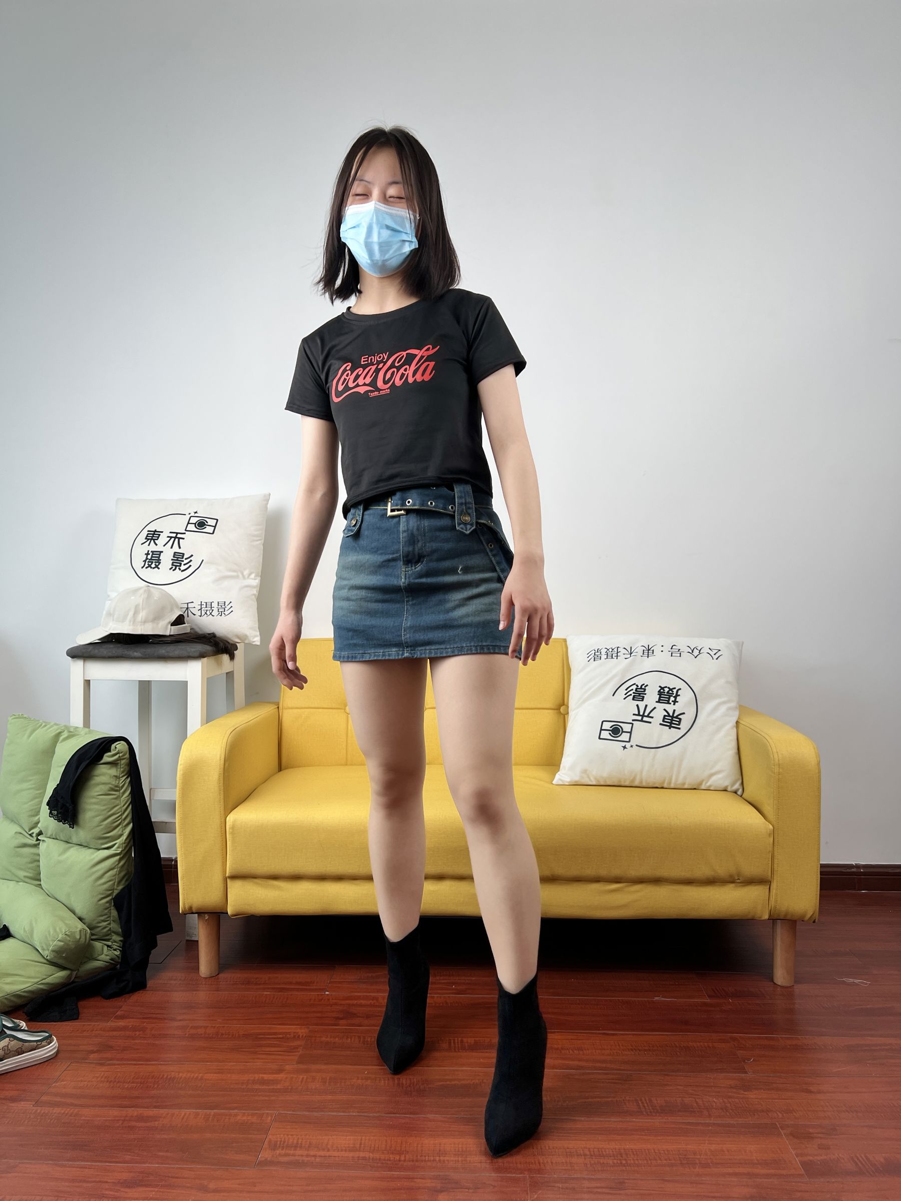 三禾摄影 No.075 牛仔裙 肉丝 短靴/(258P)