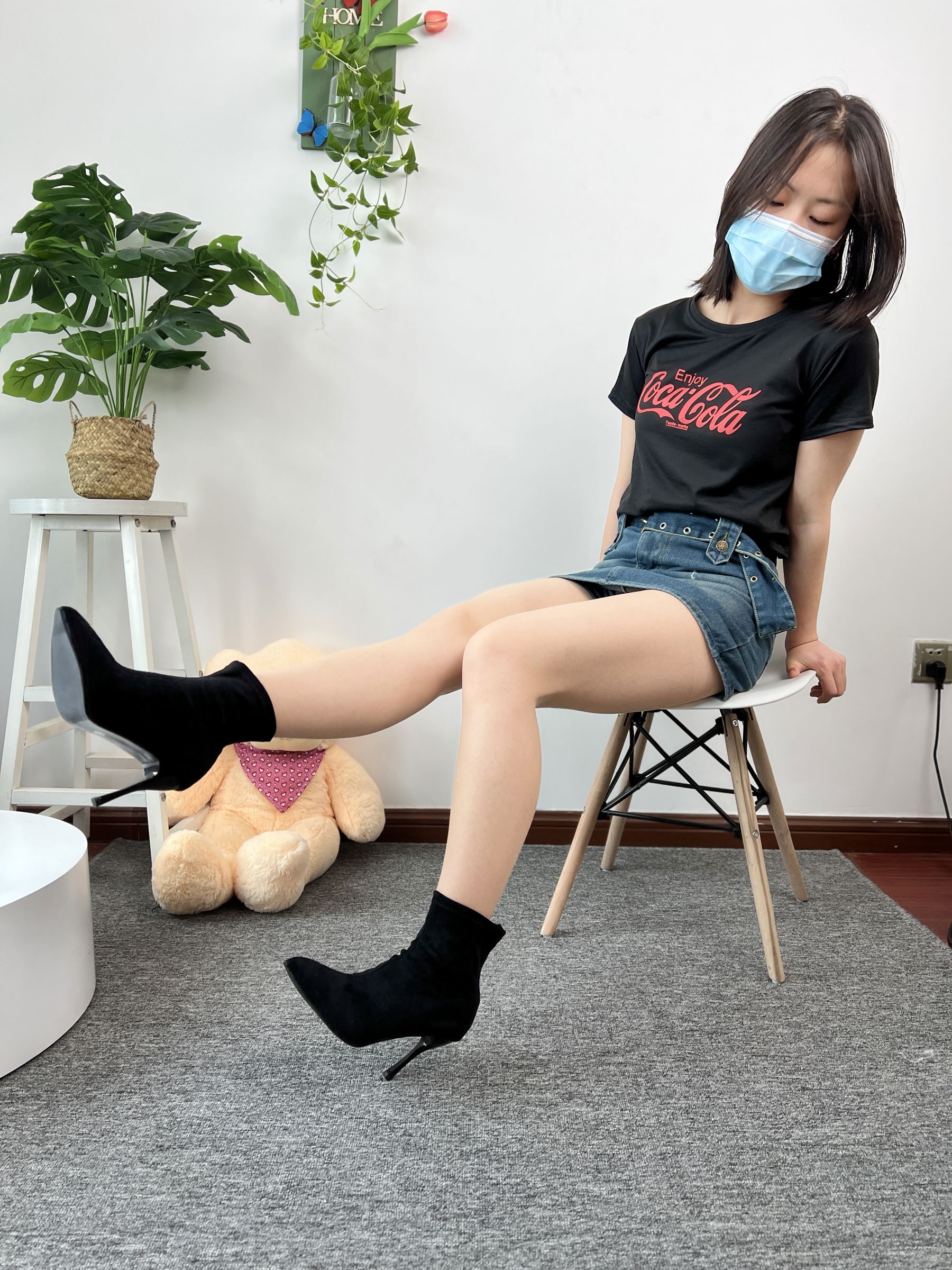 三禾摄影 No.075 牛仔裙 肉丝 短靴/(258P)
