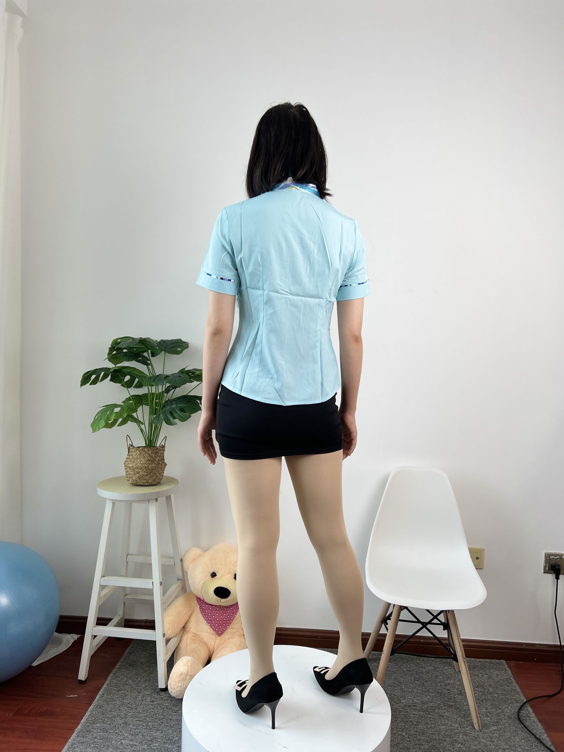 三禾摄影 No.076 空姐制服 肉丝高跟/(296P)
