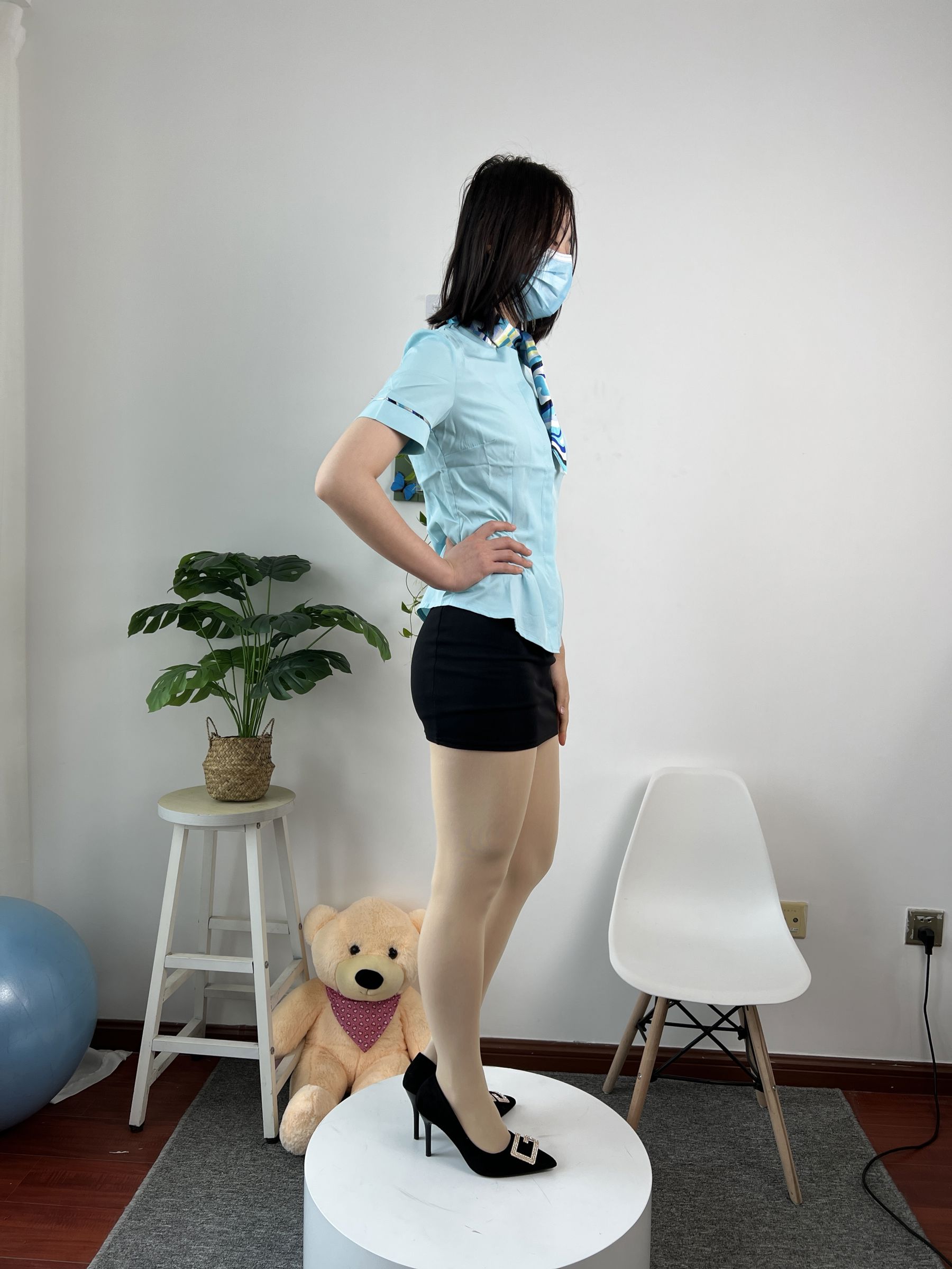 三禾摄影 No.076 空姐制服 肉丝高跟/(296P)