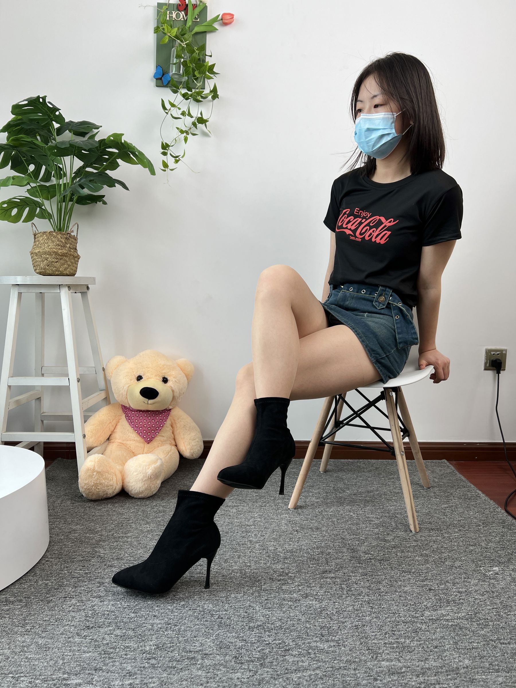 三禾摄影 No.075 牛仔裙 肉丝 短靴/(258P)