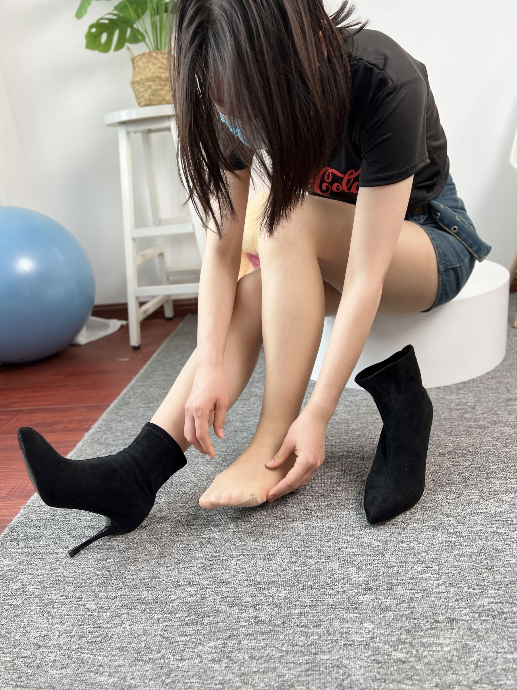 三禾摄影 No.075 牛仔裙 肉丝 短靴/(258P)