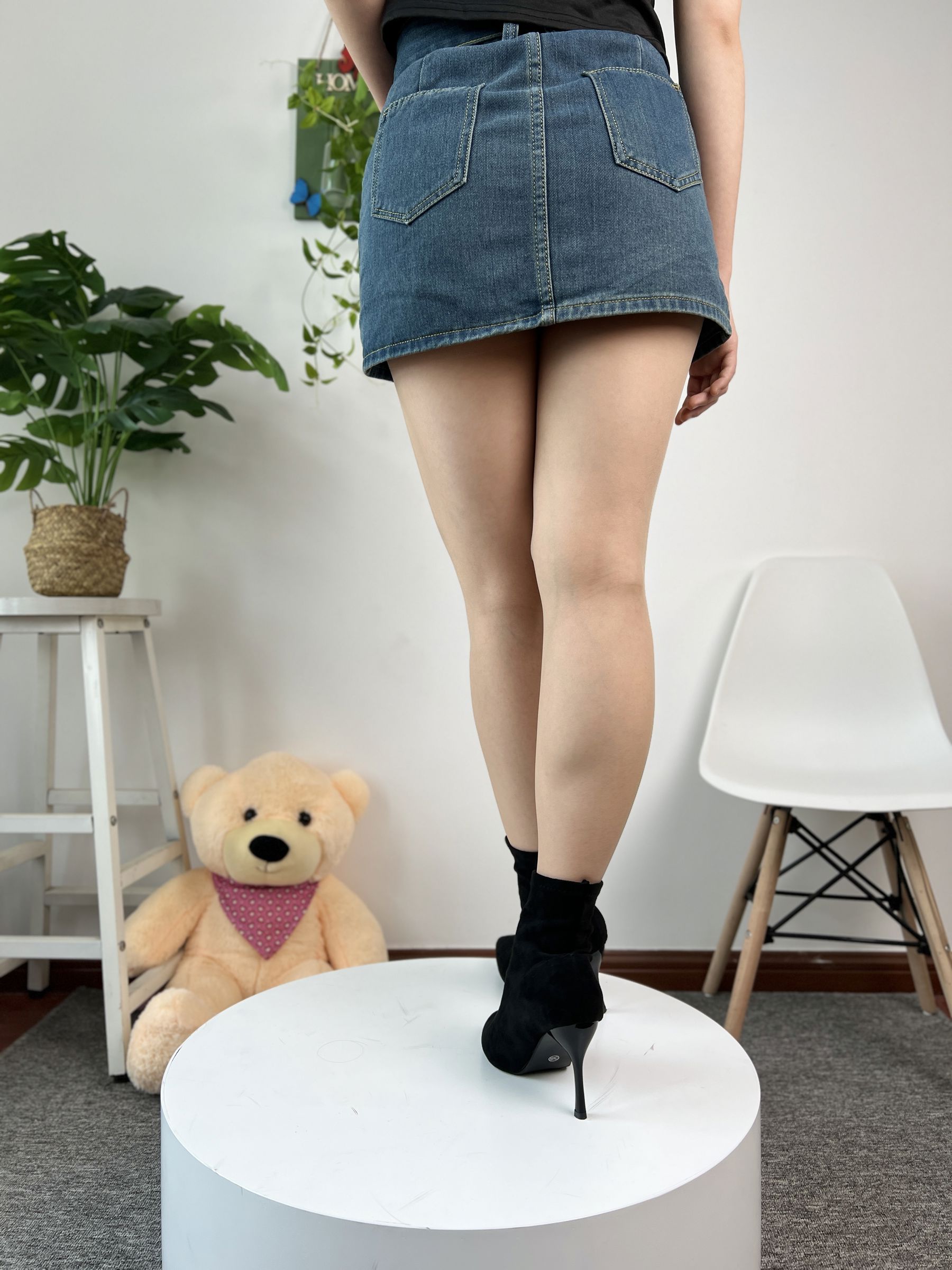 三禾摄影 No.075 牛仔裙 肉丝 短靴/(258P)