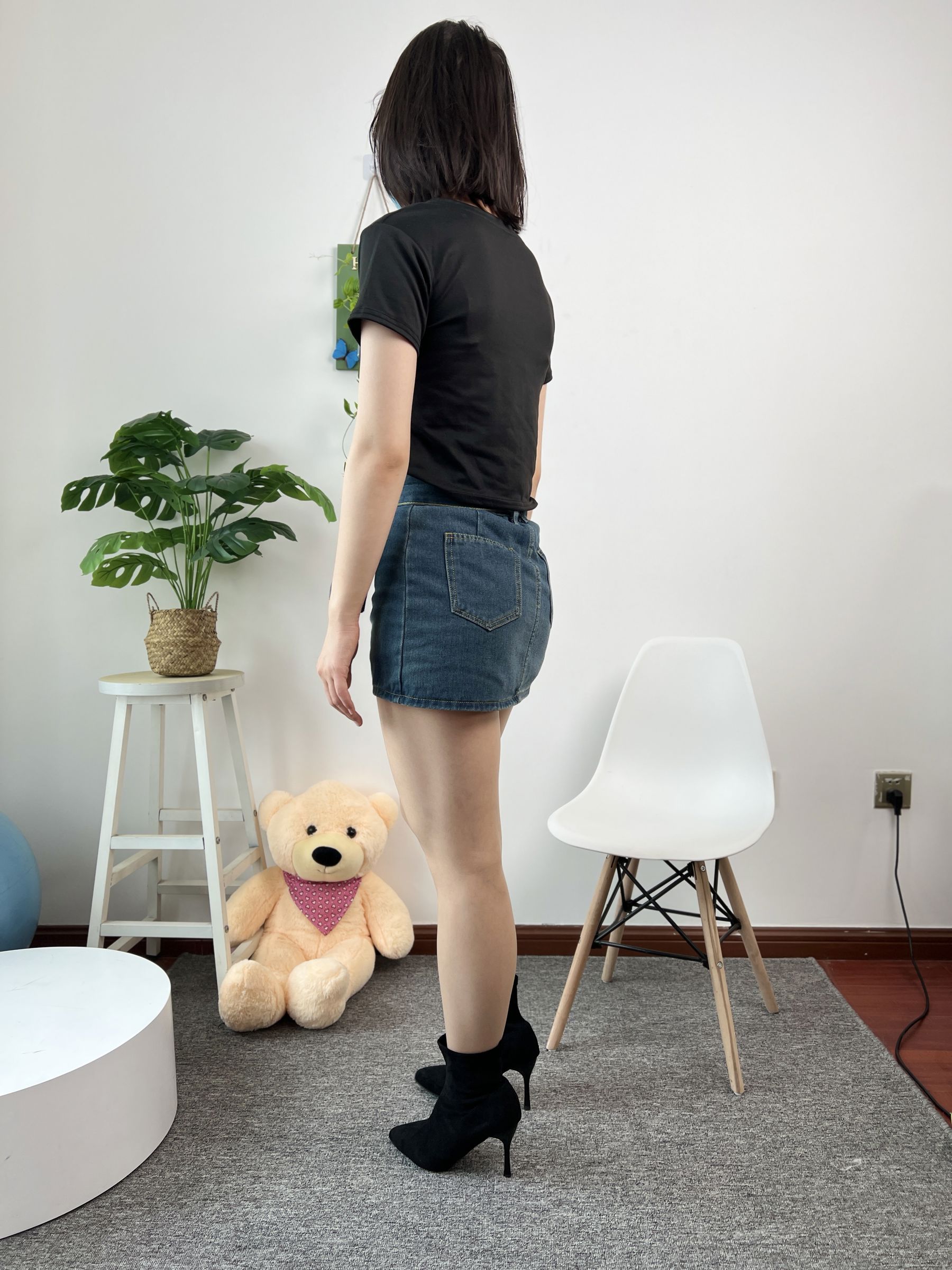 三禾摄影 No.075 牛仔裙 肉丝 短靴/(258P)