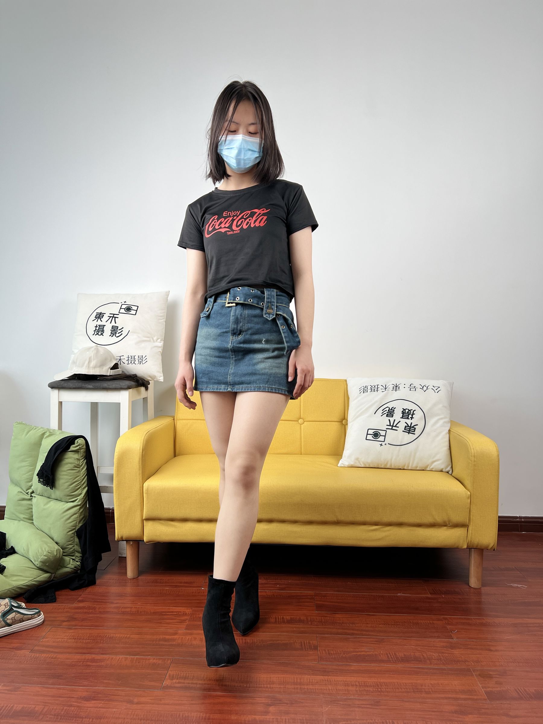 三禾摄影 No.075 牛仔裙 肉丝 短靴/(258P)