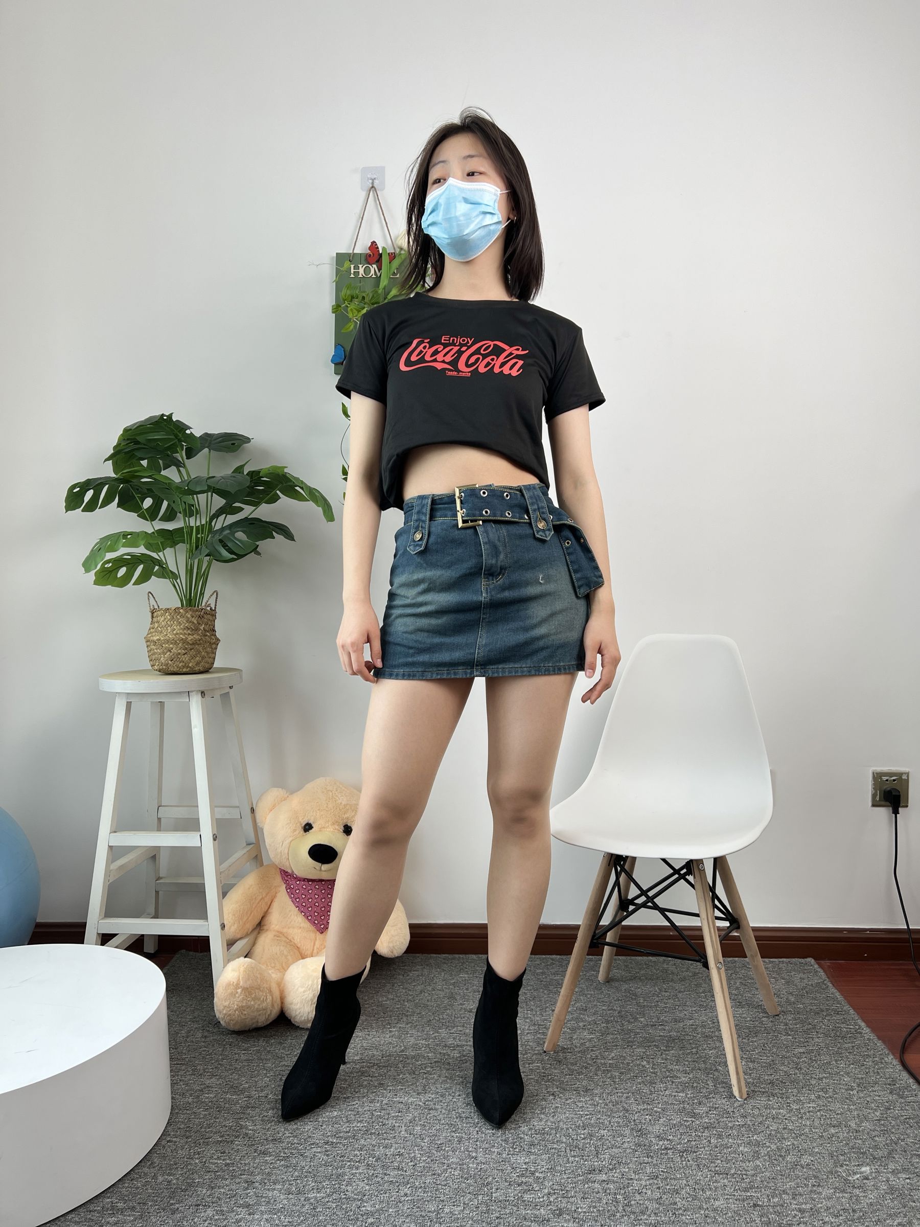 三禾摄影 No.075 牛仔裙 肉丝 短靴/(258P)