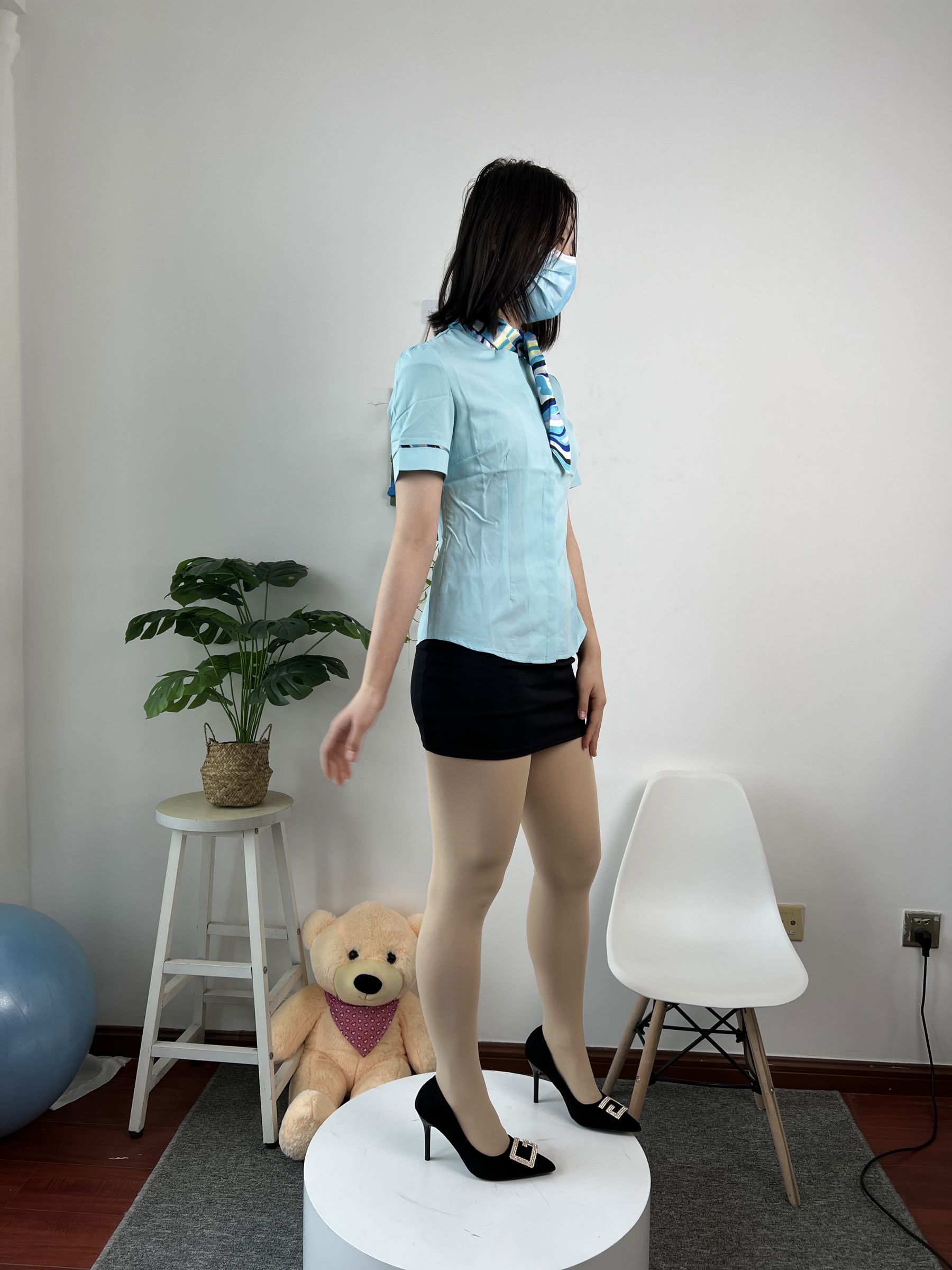 三禾摄影 No.076 空姐制服 肉丝高跟/(296P)