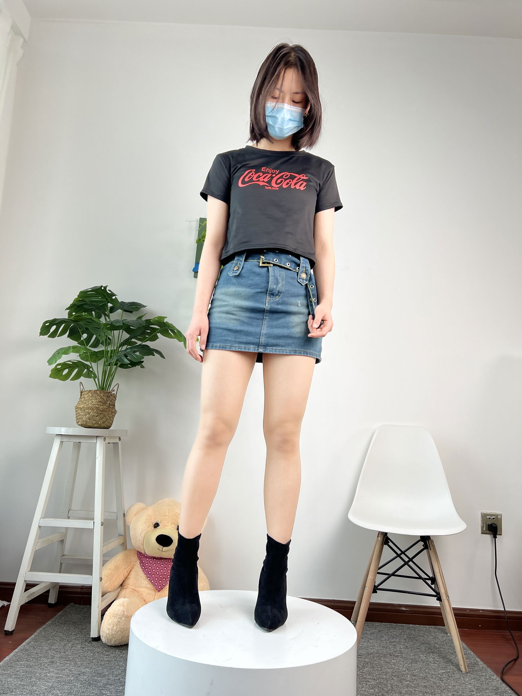 三禾摄影 No.075 牛仔裙 肉丝 短靴/(258P)