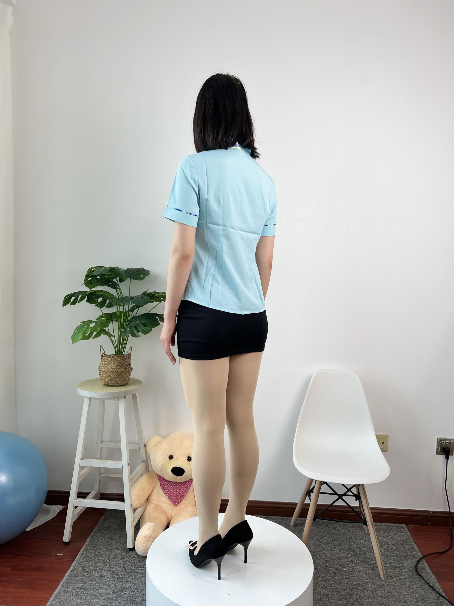 三禾摄影 No.076 空姐制服 肉丝高跟/(296P)