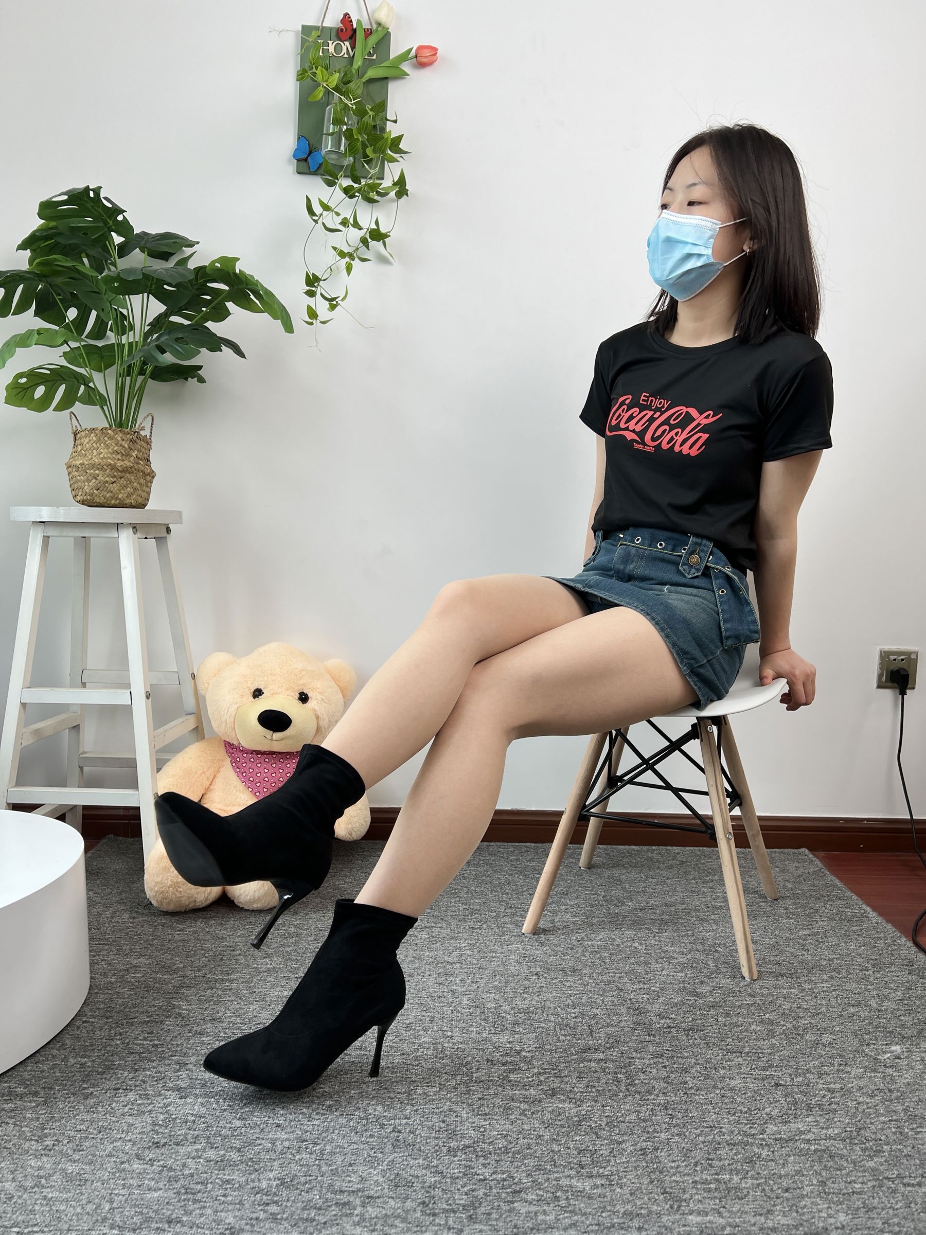 三禾摄影 No.075 牛仔裙 肉丝 短靴/(258P)
