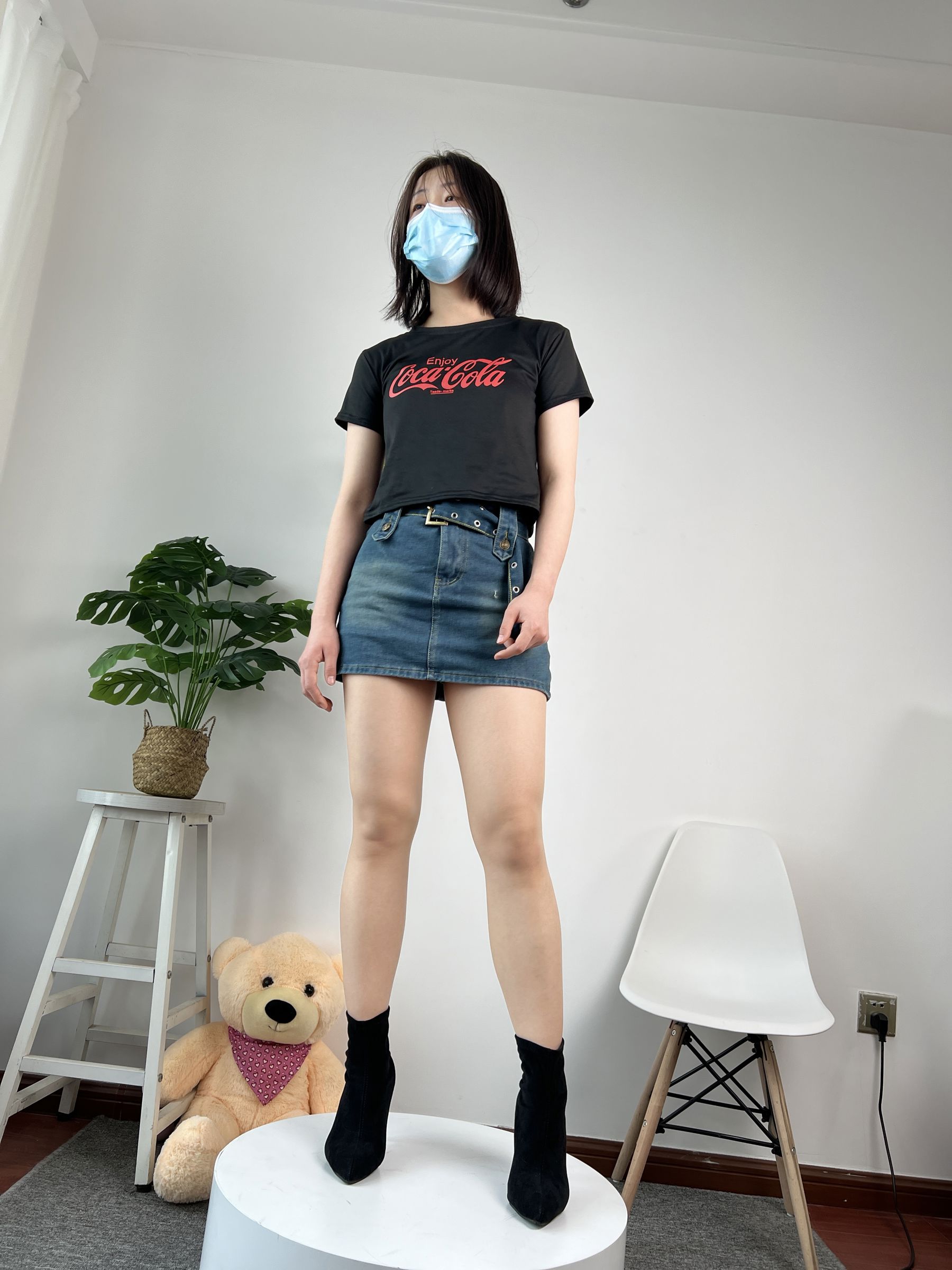 三禾摄影 No.075 牛仔裙 肉丝 短靴/(258P)