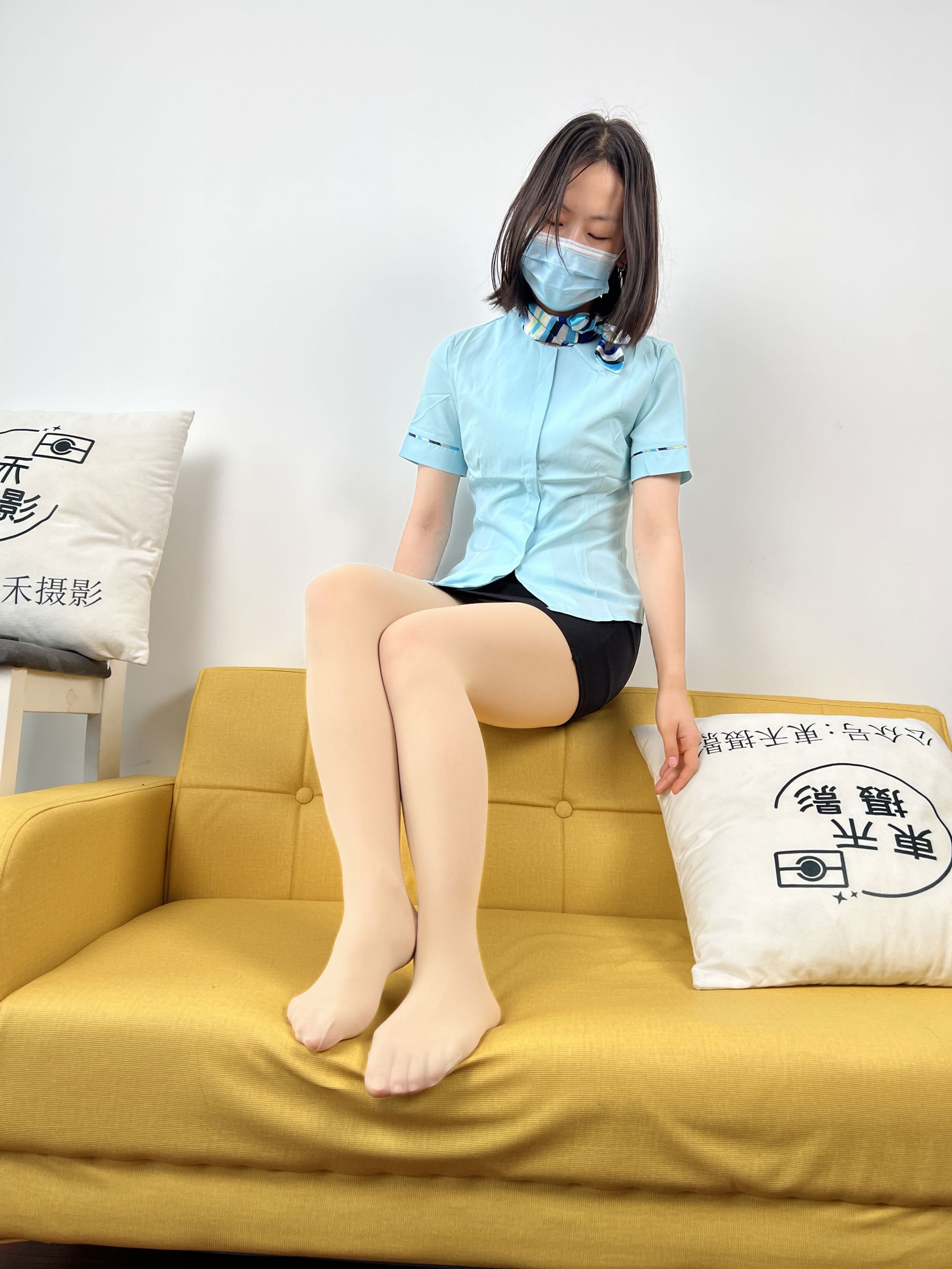 三禾摄影 No.076 空姐制服 肉丝高跟/(296P)