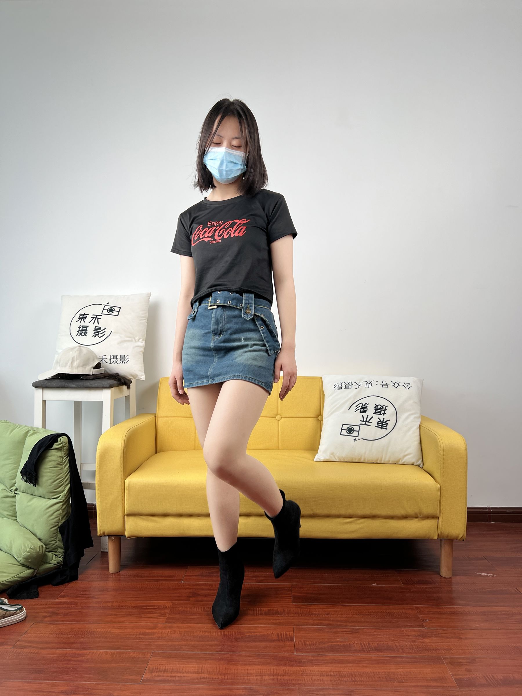 三禾摄影 No.075 牛仔裙 肉丝 短靴/(258P)