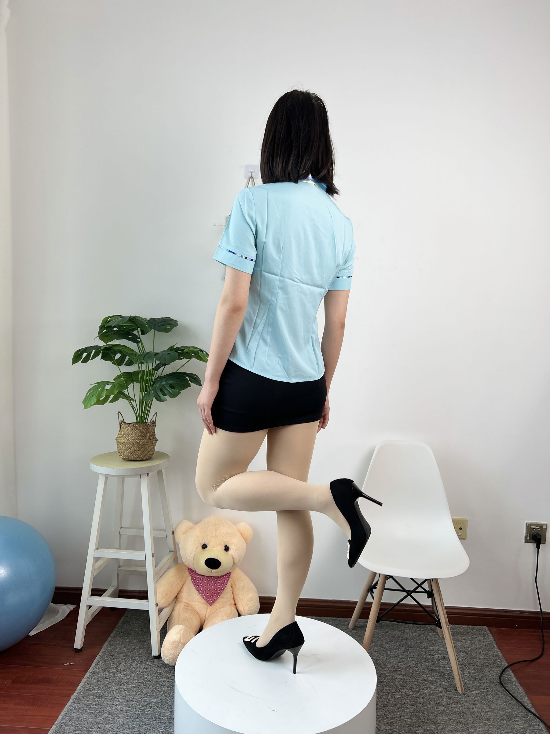 三禾摄影 No.076 空姐制服 肉丝高跟/(296P)