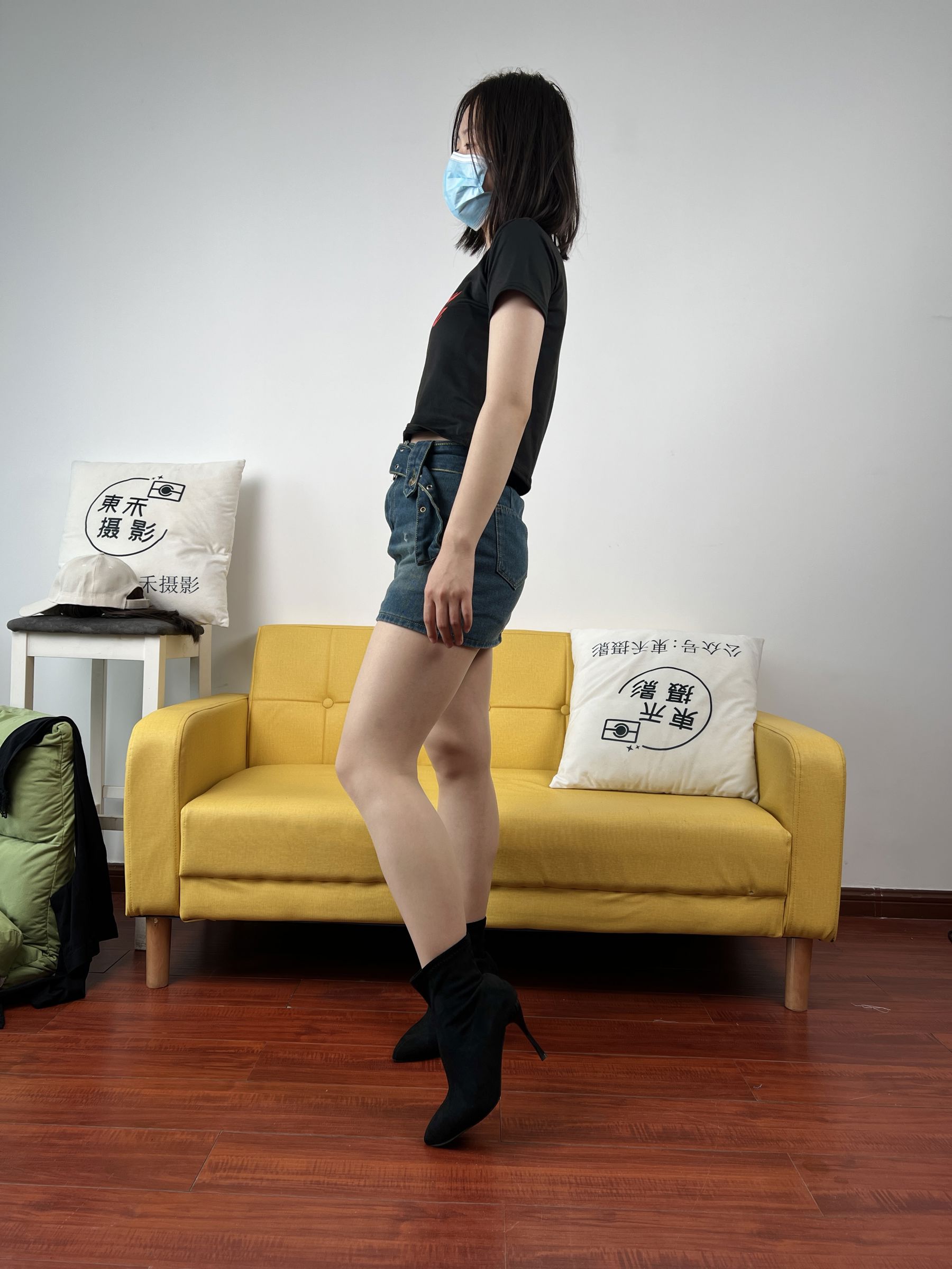 三禾摄影 No.075 牛仔裙 肉丝 短靴/(258P)