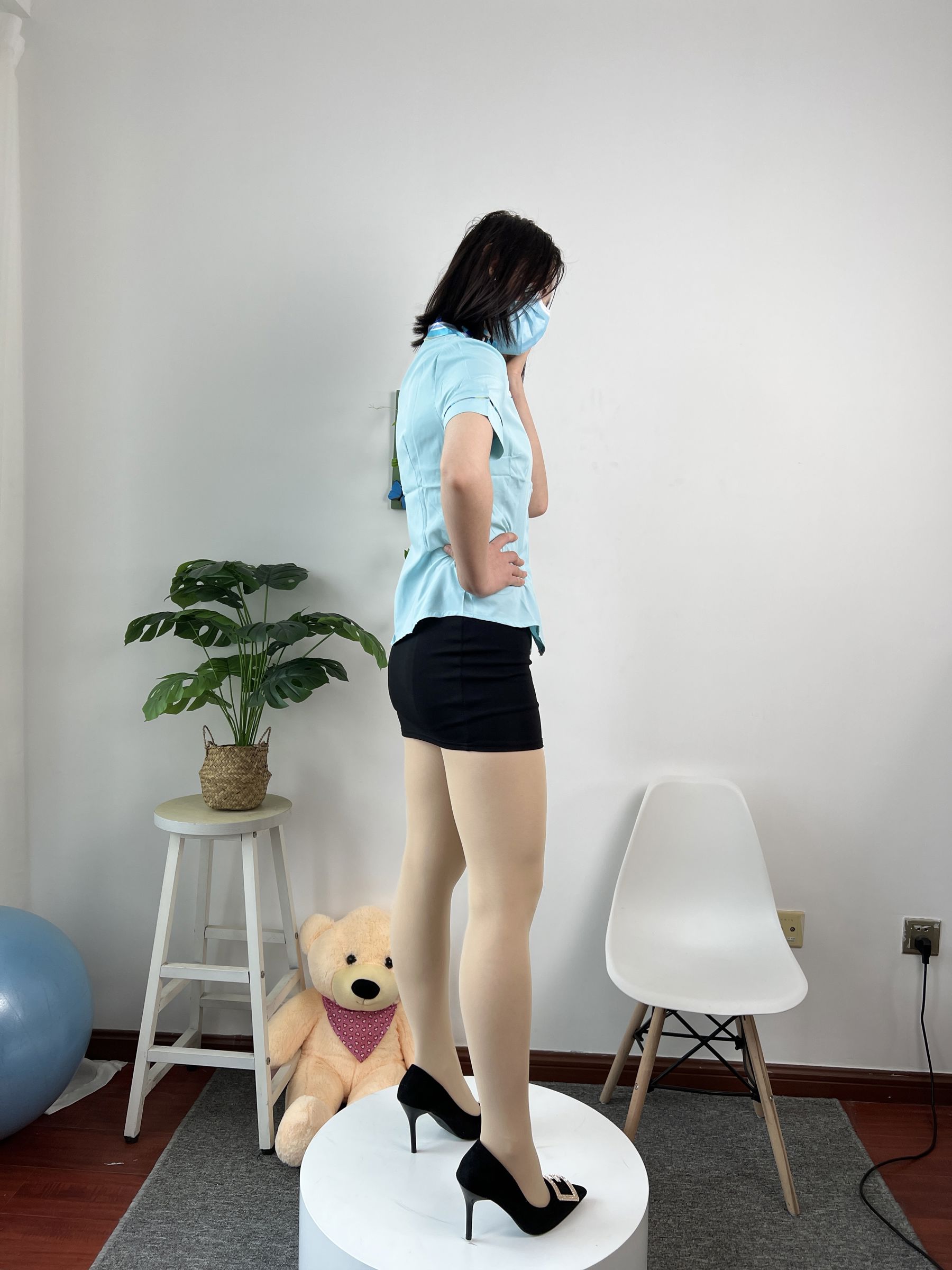 三禾摄影 No.076 空姐制服 肉丝高跟/(296P)